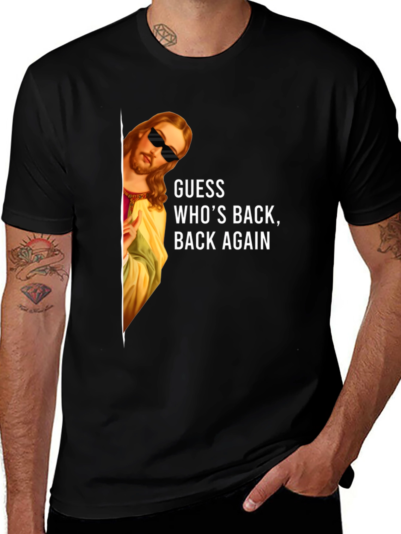 Variant 29 of Cool Jesus Graphic Tee: Guess Who's Back T-Shirt