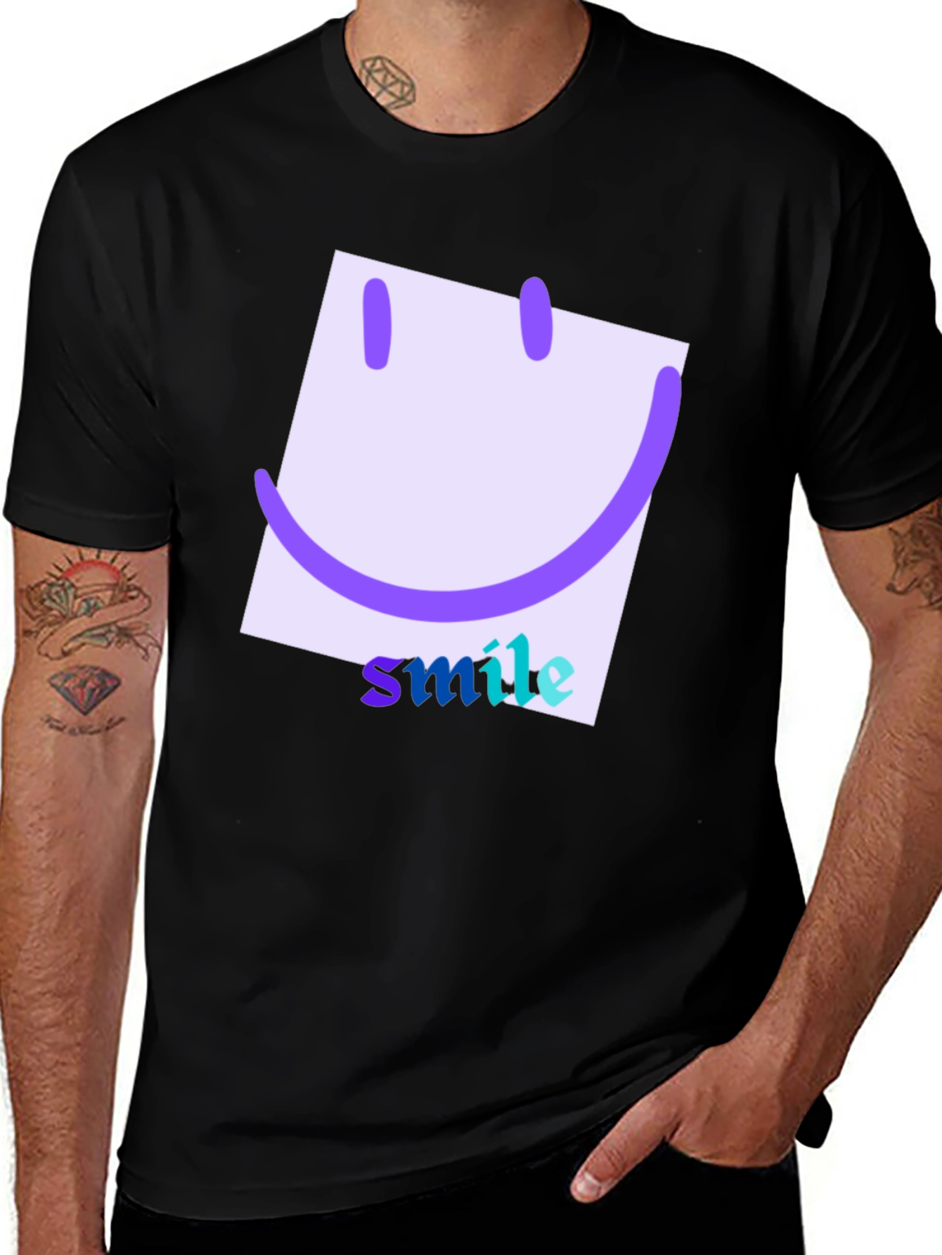 Variant 13 of Smile Graphic Tee - Fun & Casual Black T-Shirt