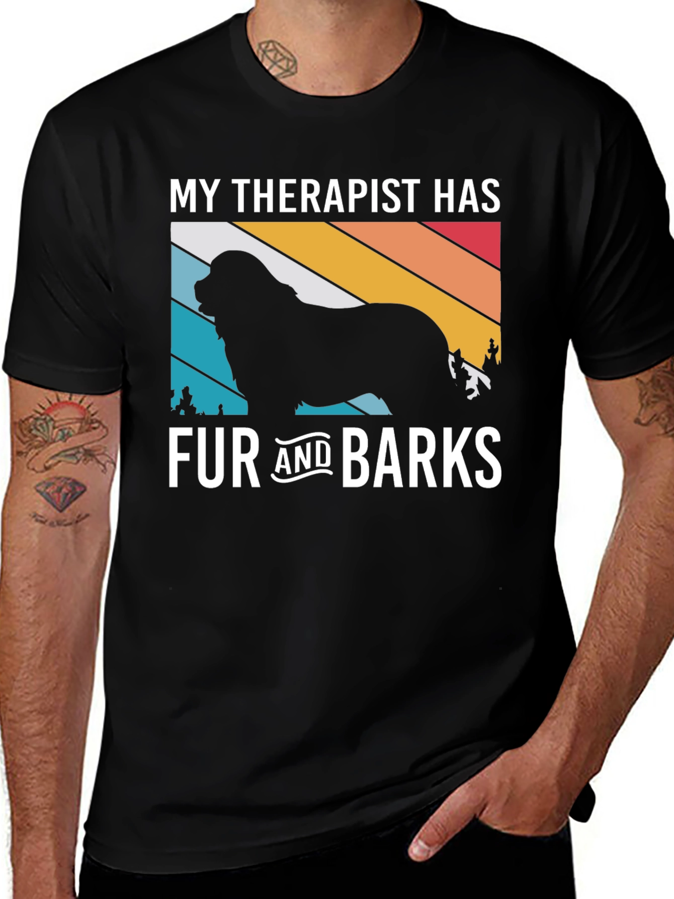 Variant 26 of Funny Dog Therapist T-Shirt - Fur and Barks
