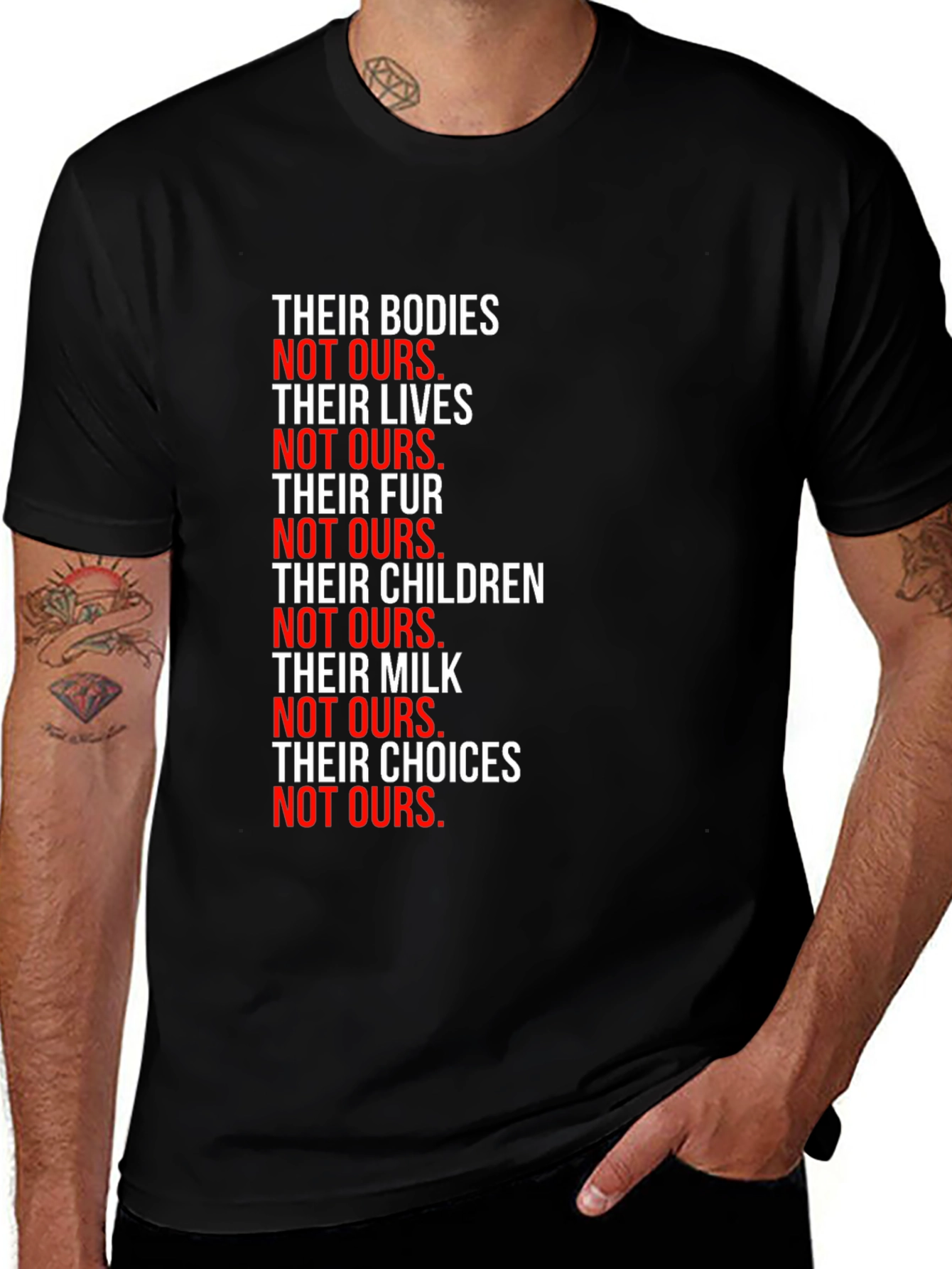 Variant 27 of Statement T-Shirt: Their Bodies Not Ours - Vegan Activism