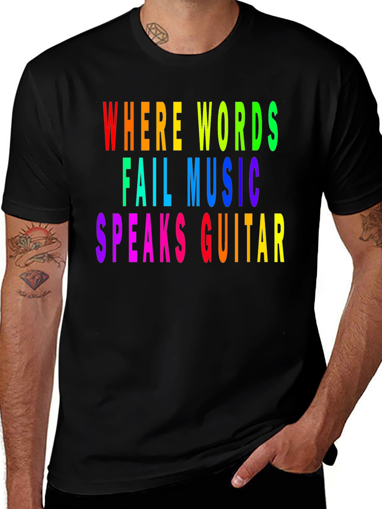 Variant 23 of Rainbow Music Guitar T-Shirt