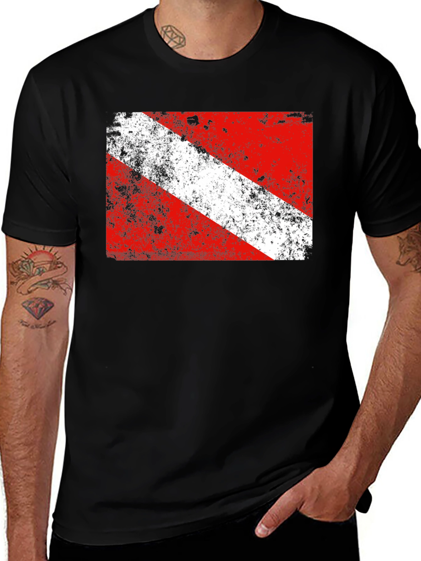 Diver Down Flag Graphic T-Shirt - Scuba Diving Tee