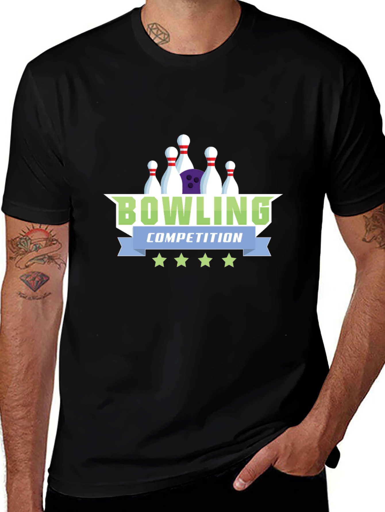 Variant 24 of Bowling Competition Graphic Tee - Cool Sport Shirt