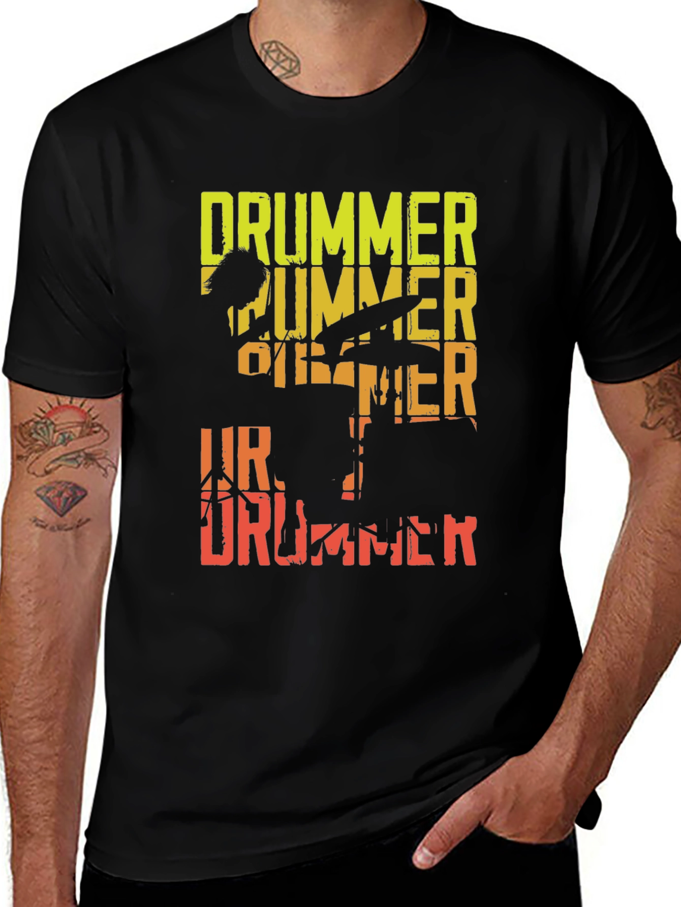 Variant 10 of Drummer Graphic Tee - Music Lover T-Shirt