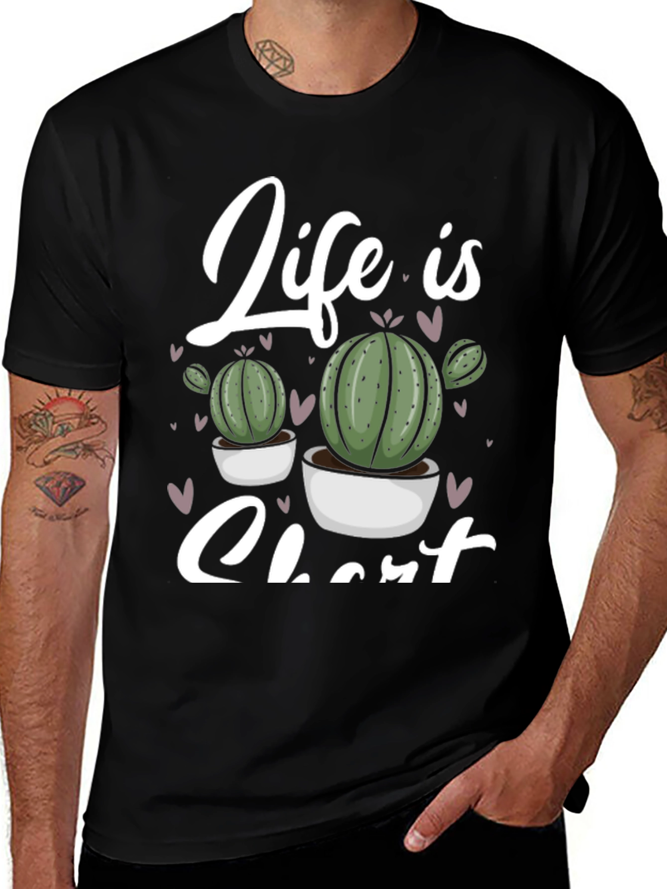 Variant 19 of Life is Short Cactus T-Shirt