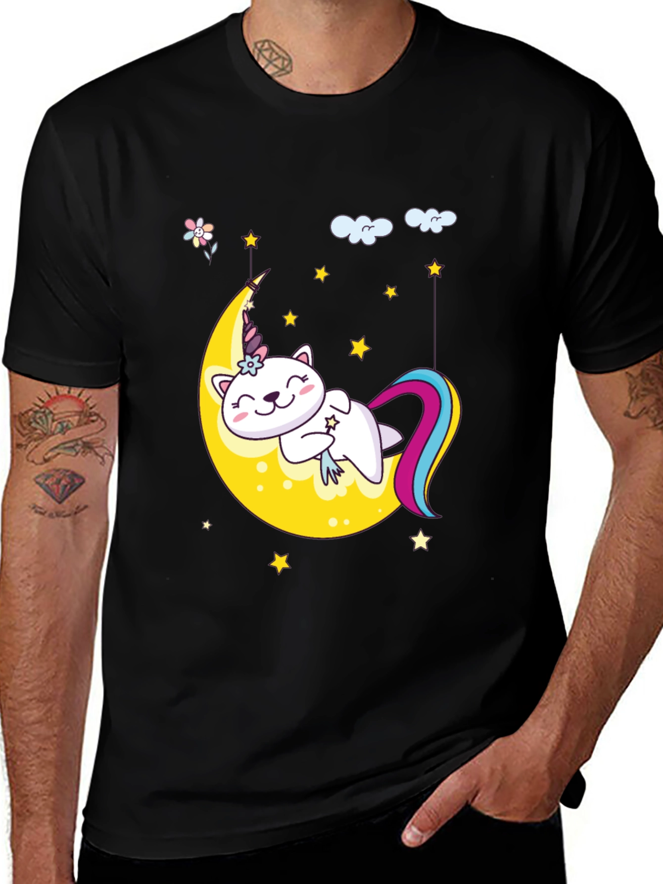 Variant 17 of Cute Unicorn Cat Moon T-Shirt