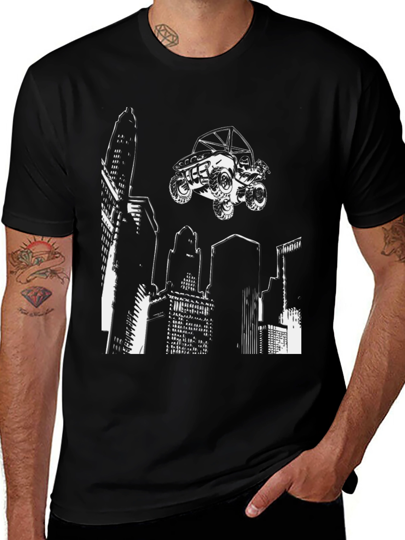 Variant 20 of Urban Ride T-Shirt - Cityscape ATV Graphic Tee