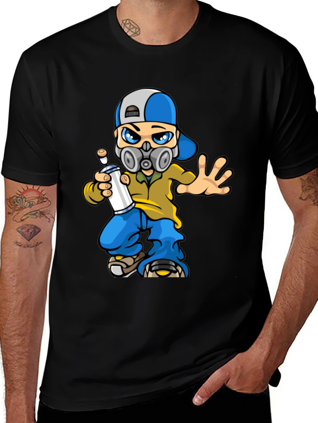 Variant 23 of Cartoon Graffiti Artist T-Shirt - Street Art Style Tee