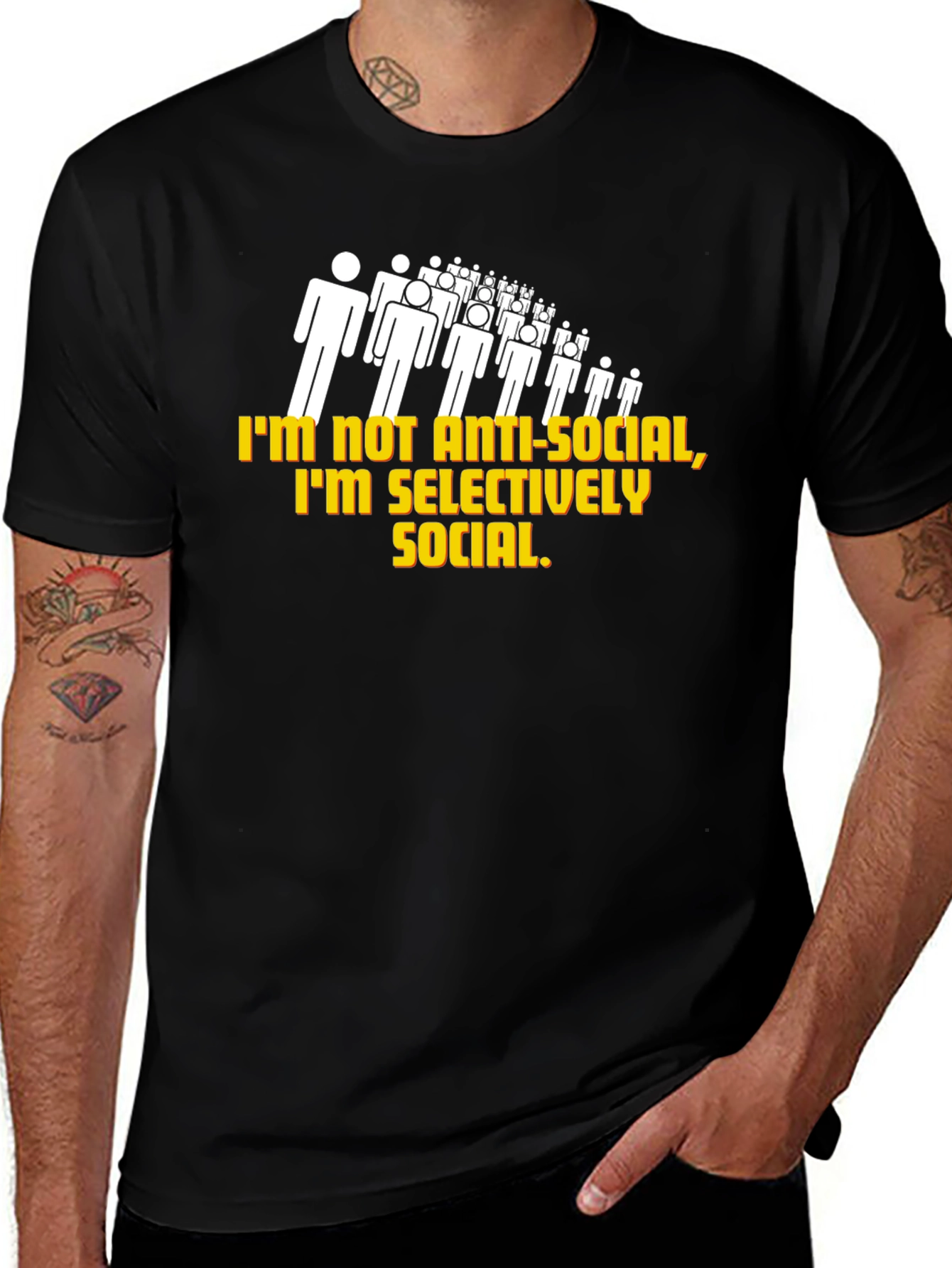 Variant 24 of Selectively Social Graphic T-Shirt - Black