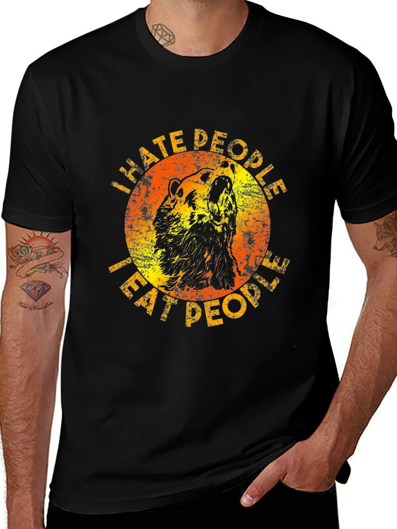 Variant 6 of I Hate People Graphic Tee - Sarcastic Bear T-Shirt
