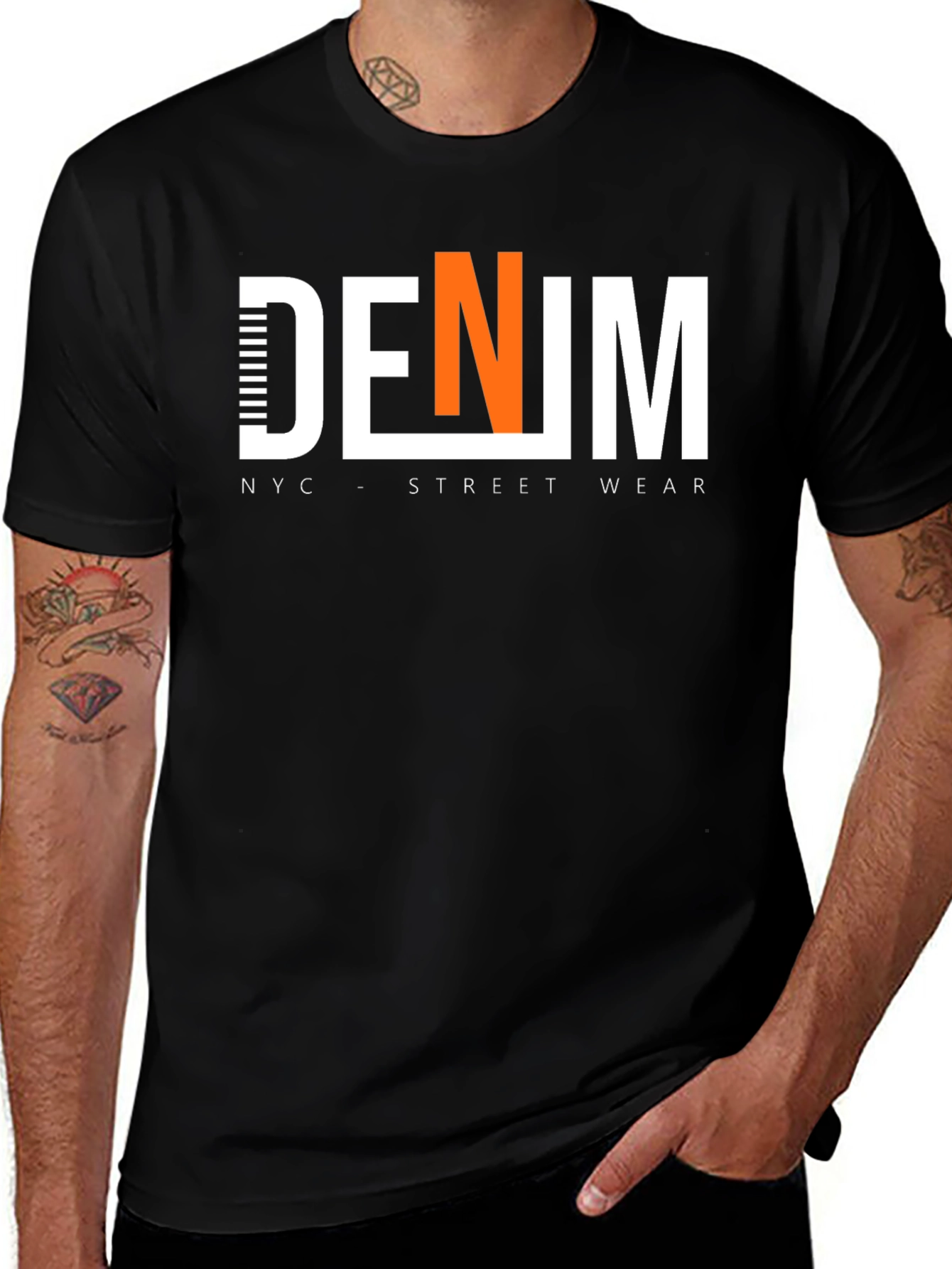 Variant 13 of DENIM NYC Streetwear Graphic Tee - Black