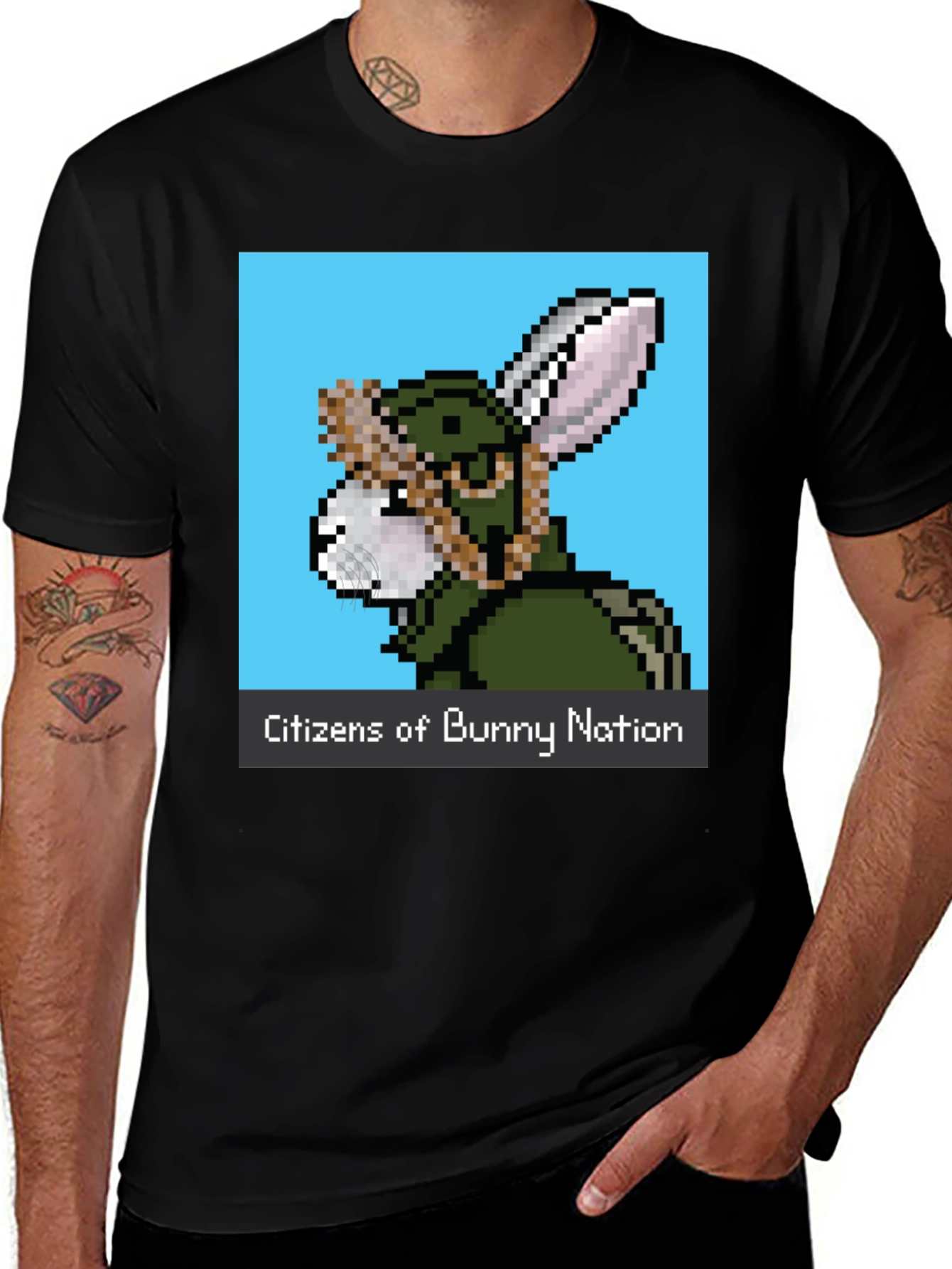 Variant 11 of Citizens of Bunny Nation Black T-Shirt