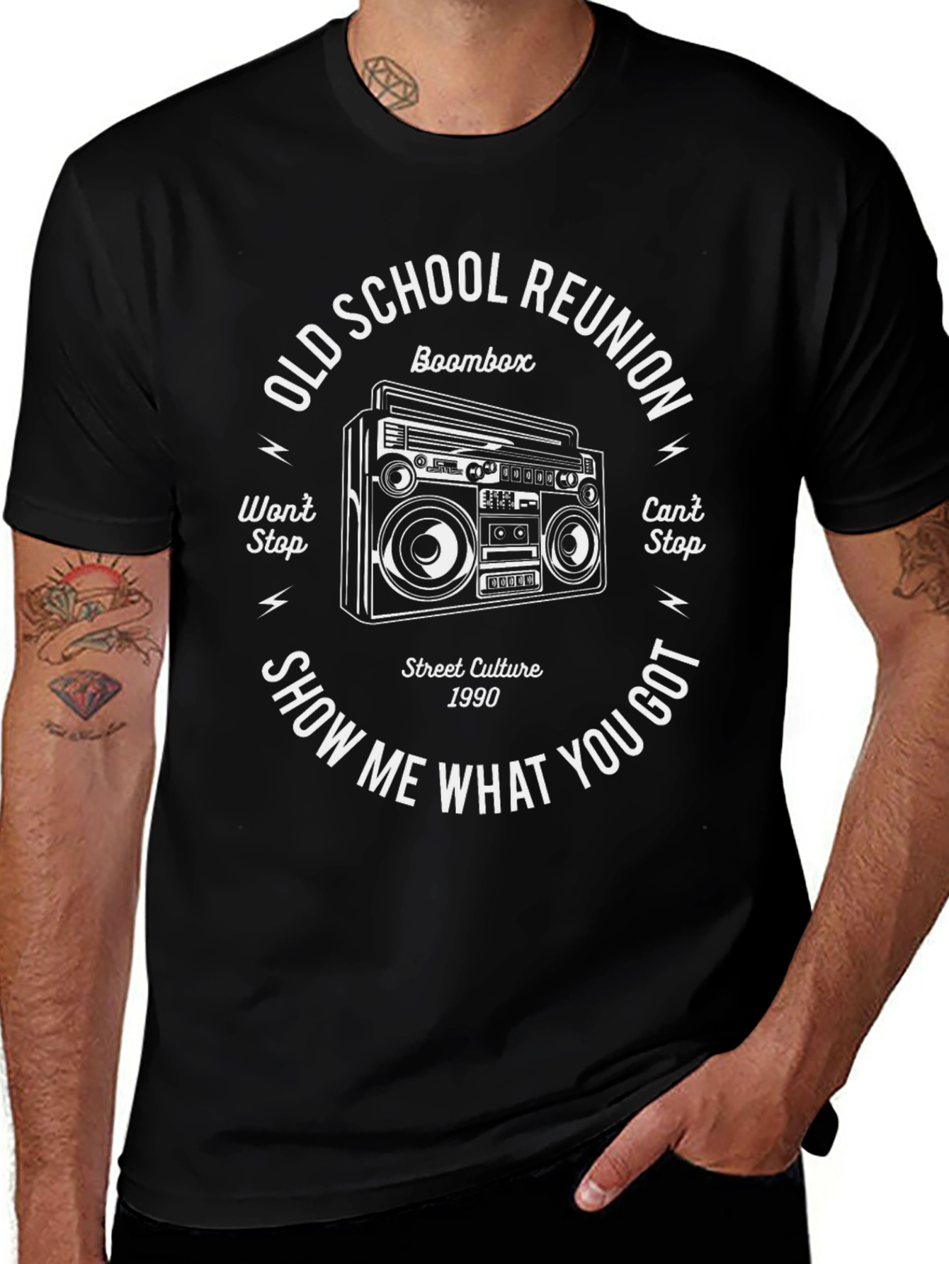 Variant 5 of Old School Reunion Boombox Graphic T-Shirt