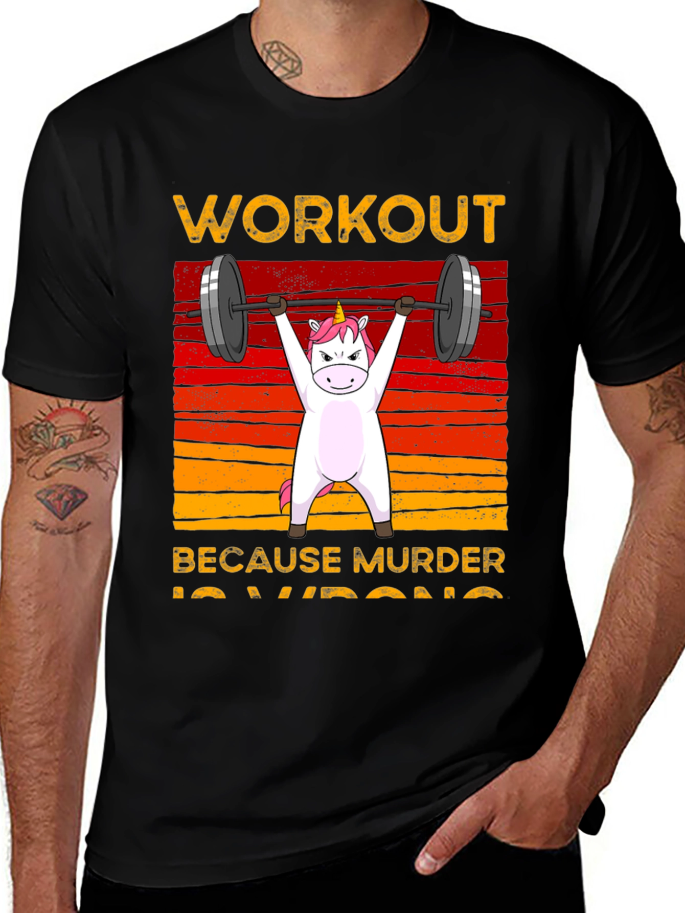 Variant 9 of Unicorn Workout Black T-Shirt