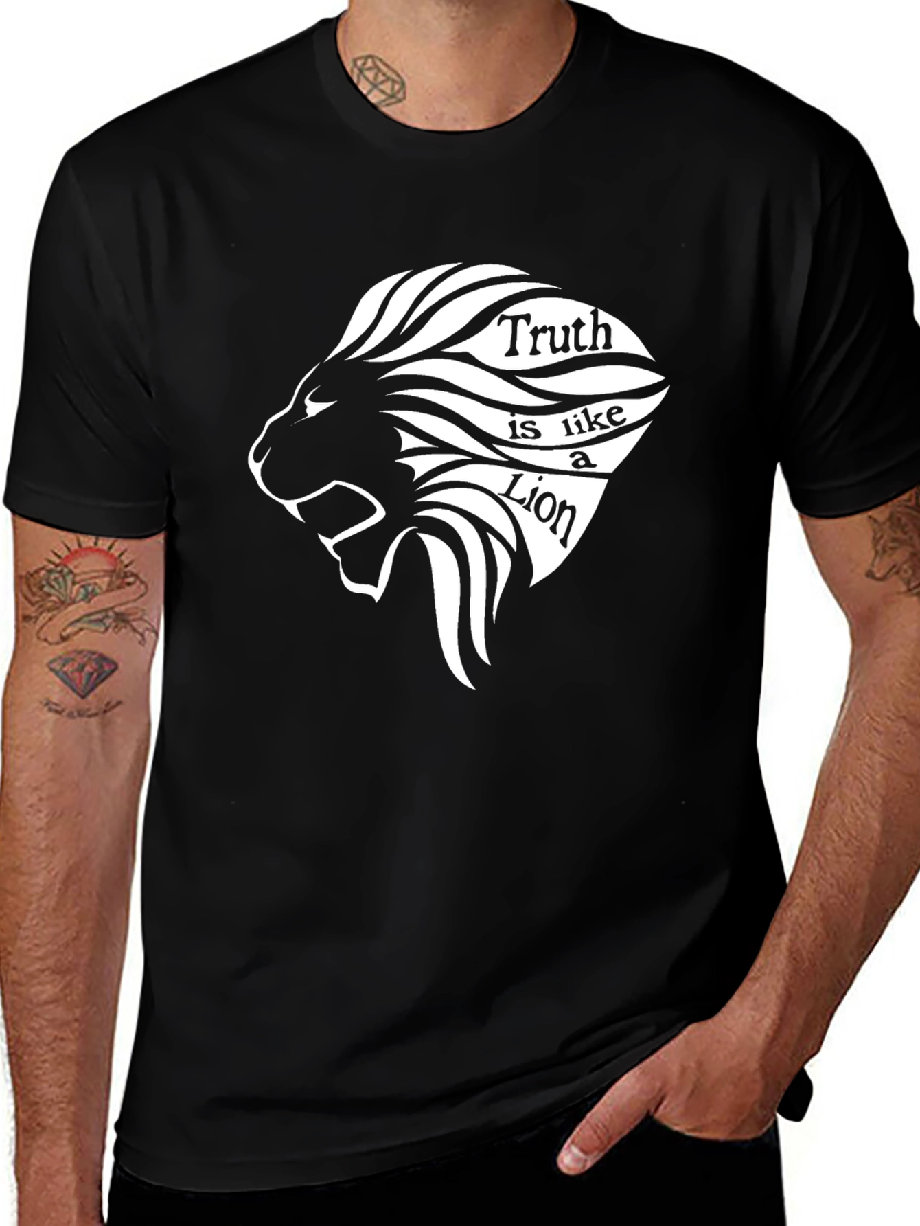 Variant 16 of Truth Lion Graphic T-Shirt - Black, Stylish Cotton Tee