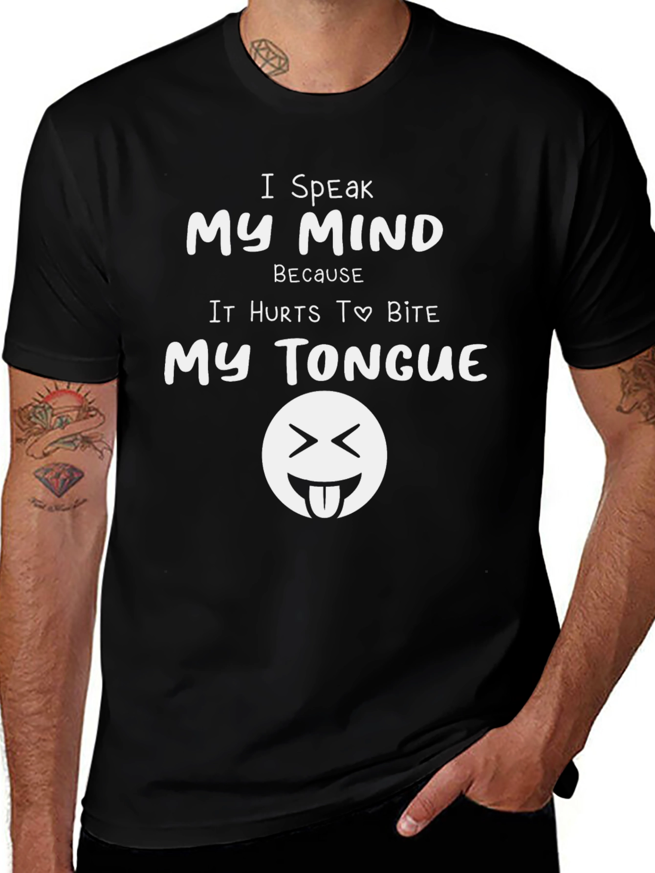Variant 20 of I Speak My Mind Black Graphic Tee