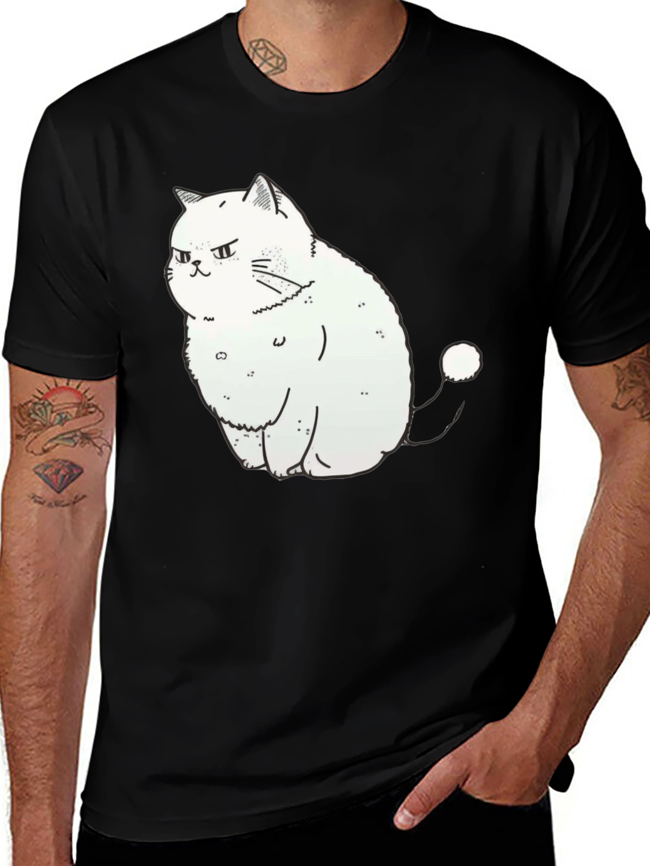 Variant 14 of Grumpy Cat Graphic Tee - Soft Cotton Black T-Shirt
