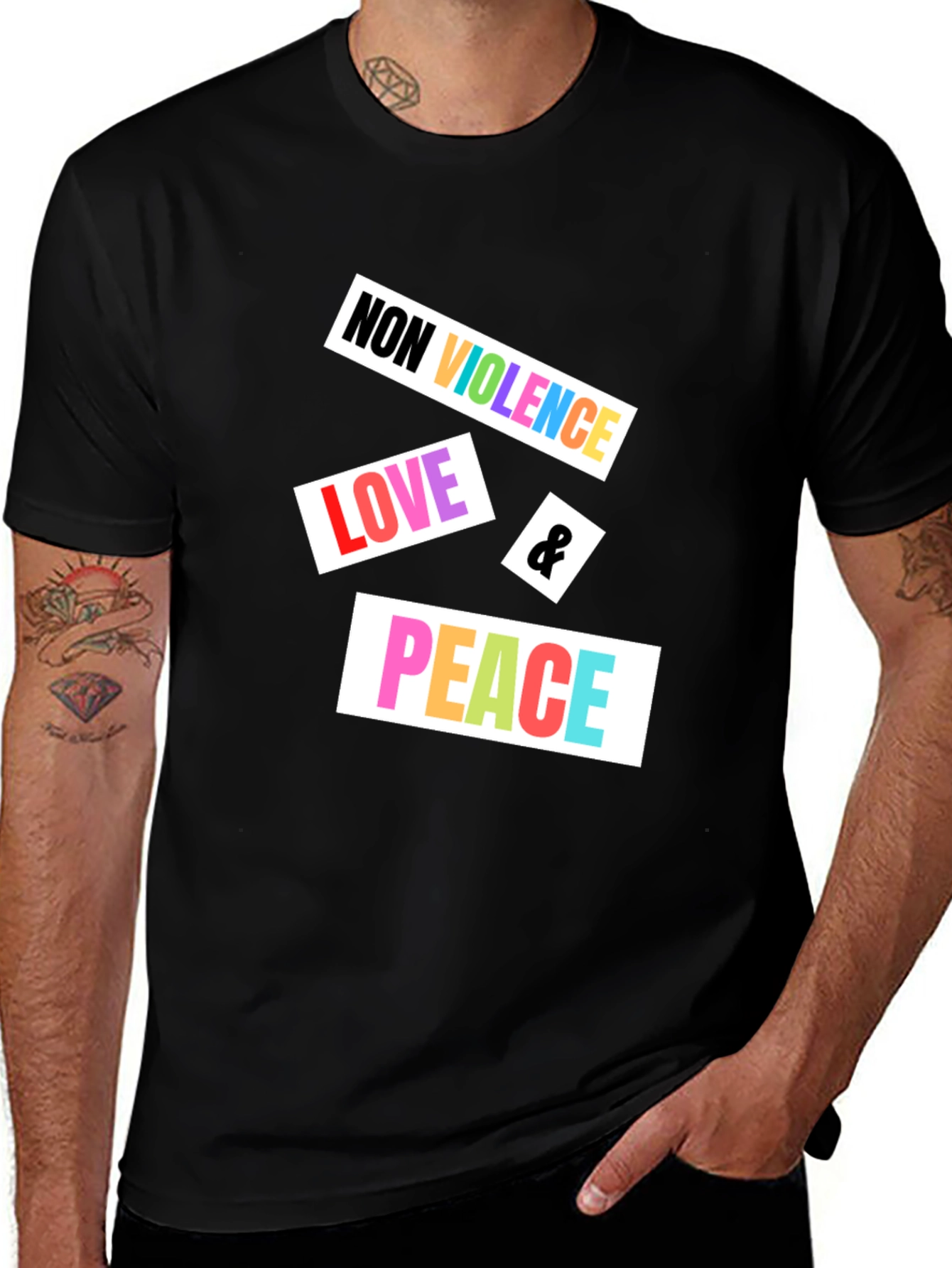 Non Violence, Love, & Peace Graphic Tee