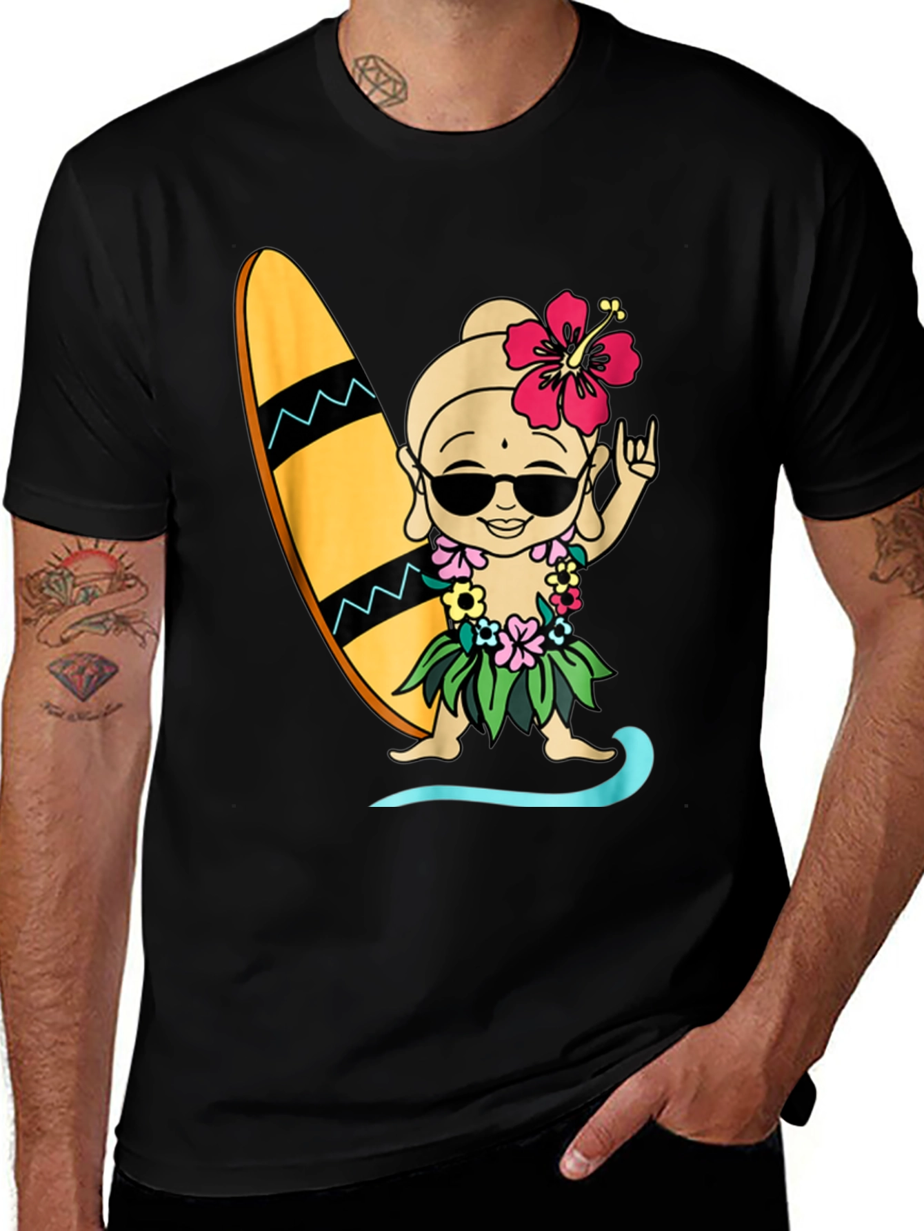 Surfing Buddha T-Shirt - Aloha Vibes