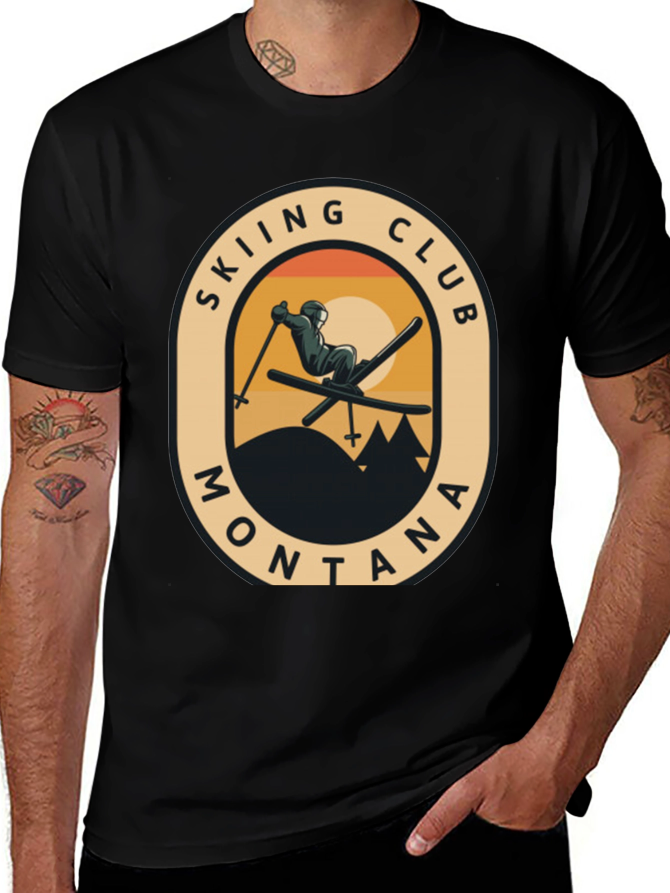 Variant 28 of Skiing Club Montana T-Shirt