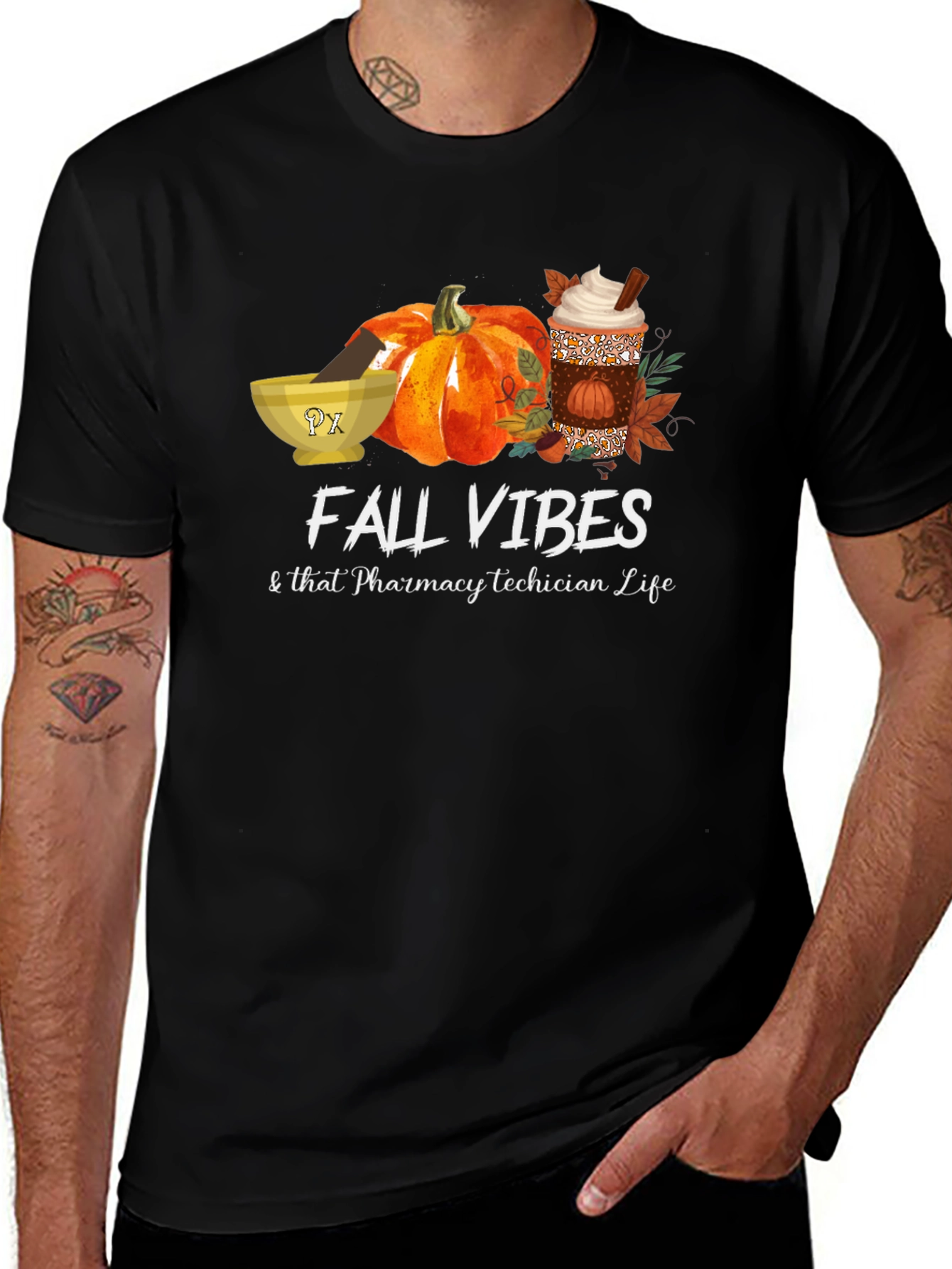 Variant 18 of Fall Vibes Pharmacy Tech T-Shirt