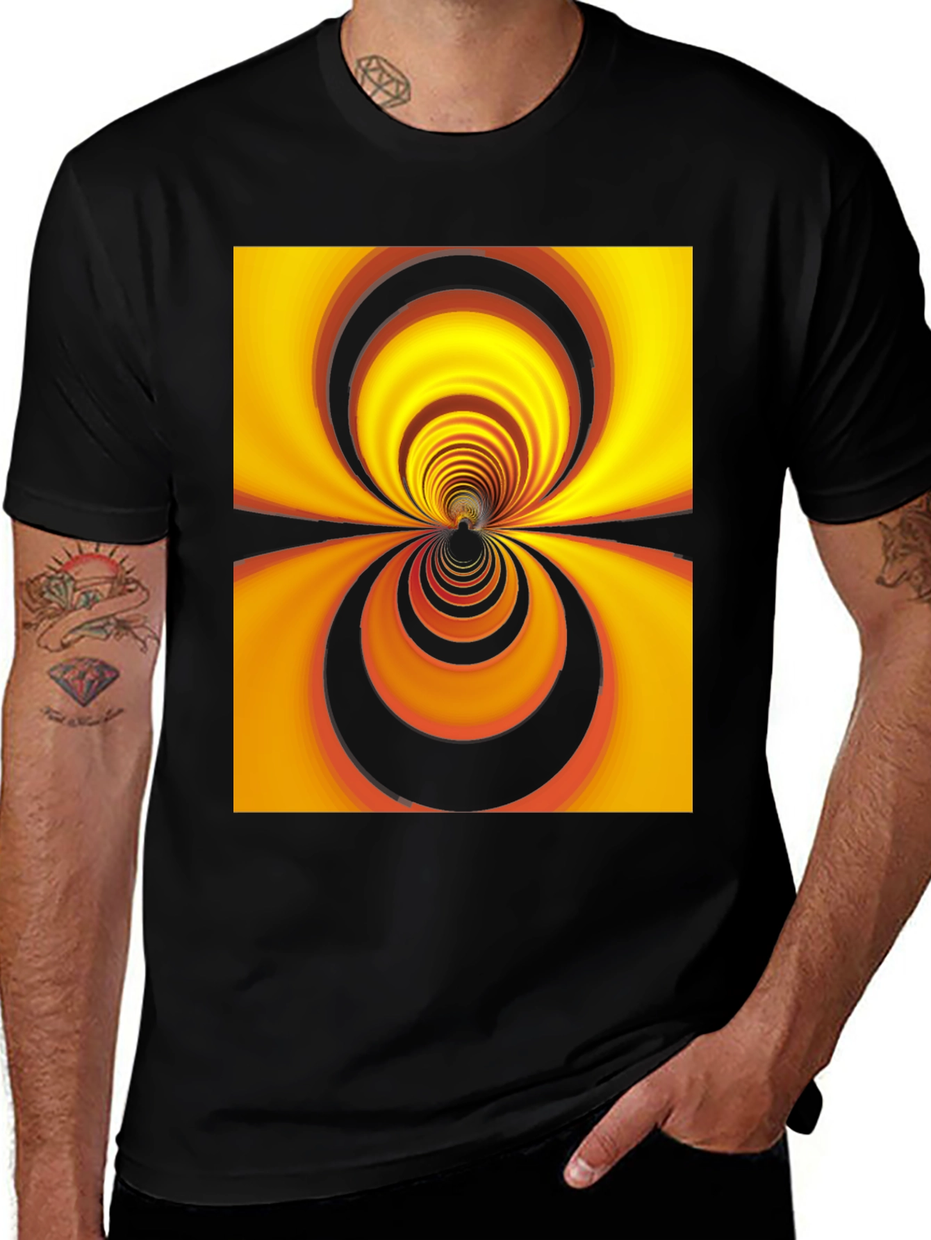 Variant 17 of Optical Illusion Black T-Shirt