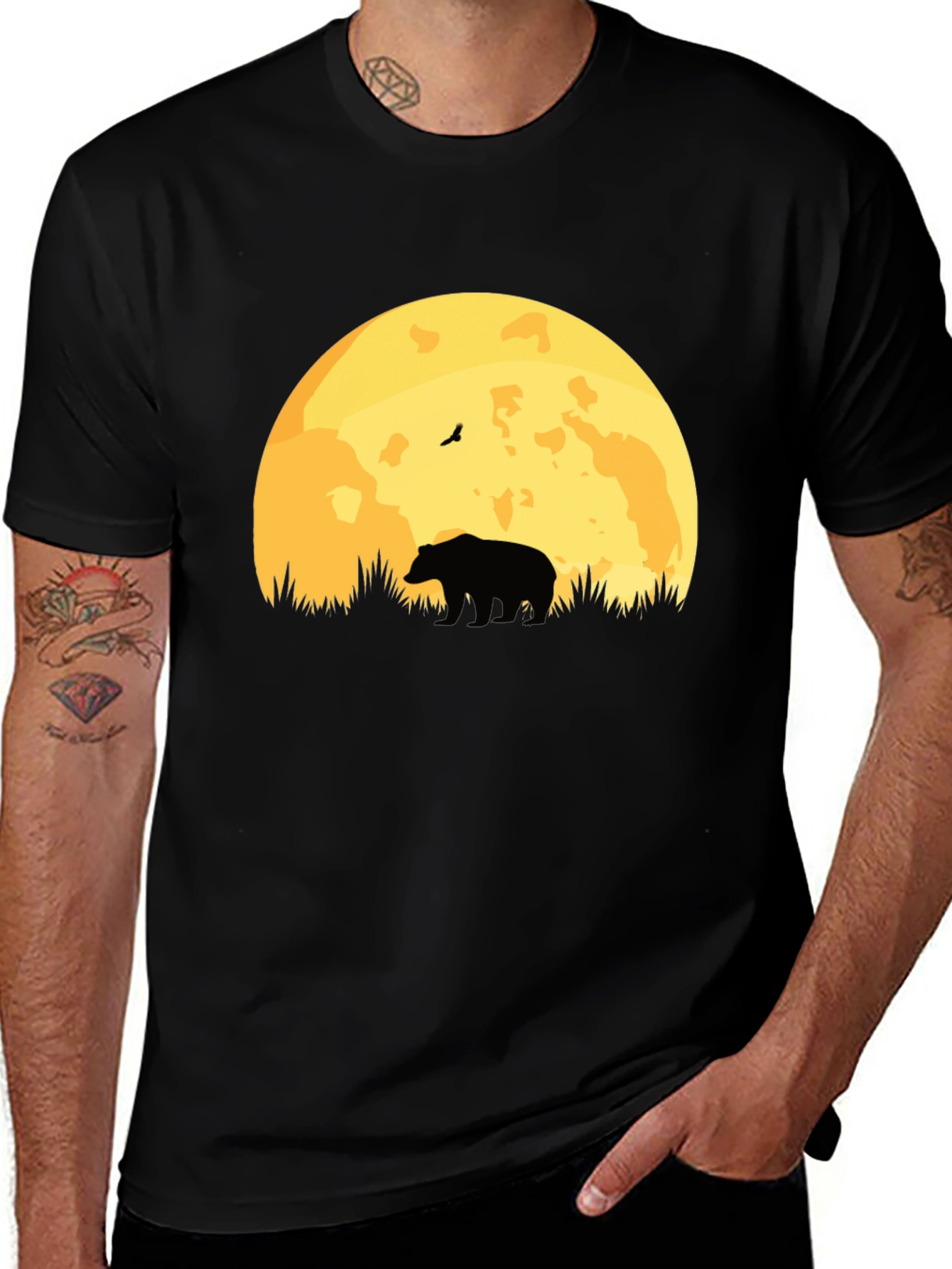 Variant 13 of Bear Moon Silhouette T-Shirt - Nature Lover's Tee