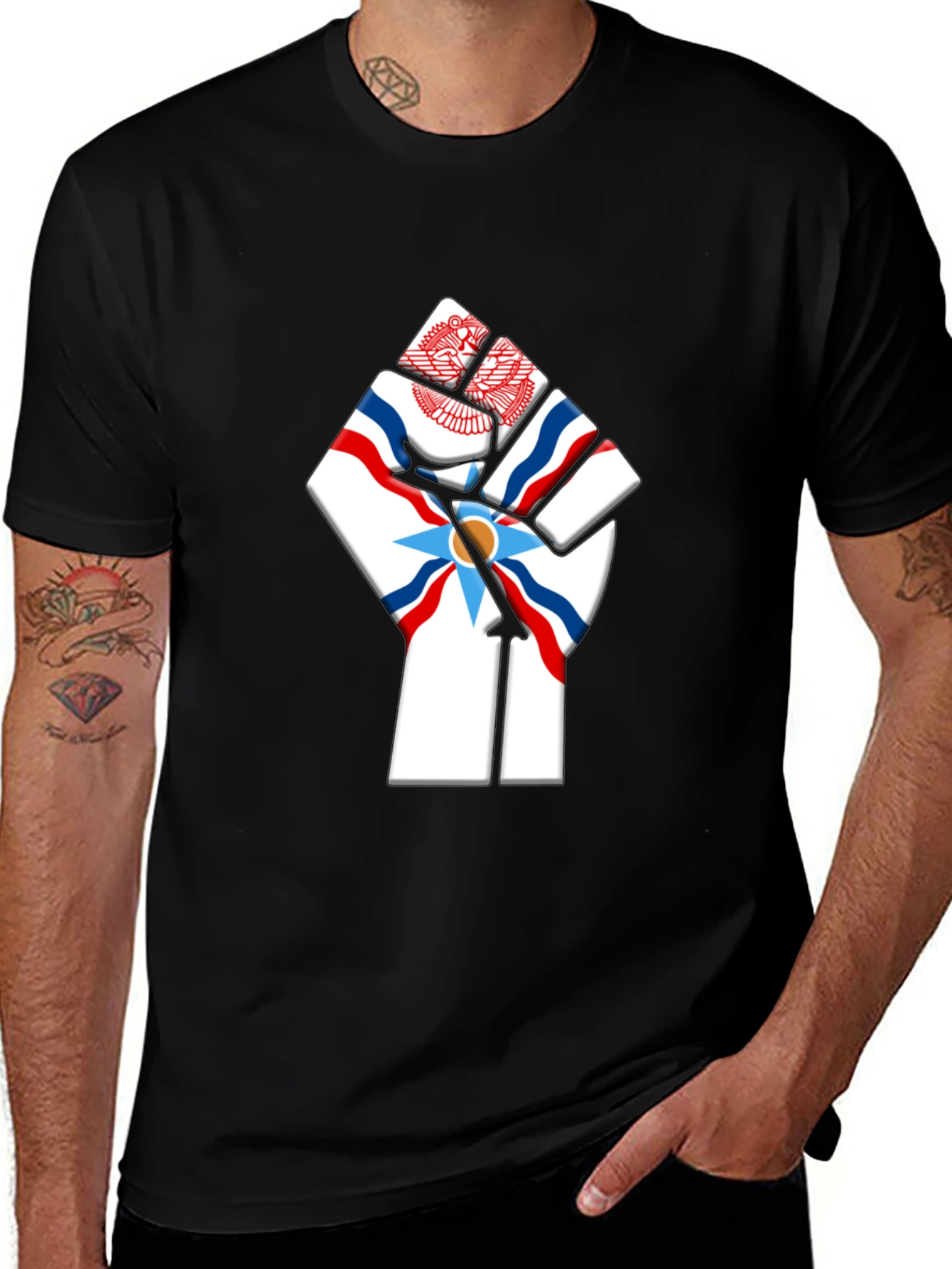 Assyrian Flag Fist T-Shirt