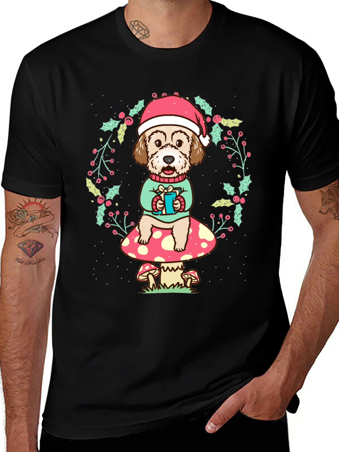 Festive Dog Christmas T-Shirt