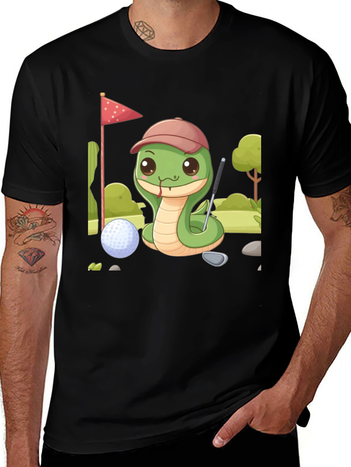 Variant 20 of Golf Snake Tee - Cute Cartoon Golfer T-Shirt