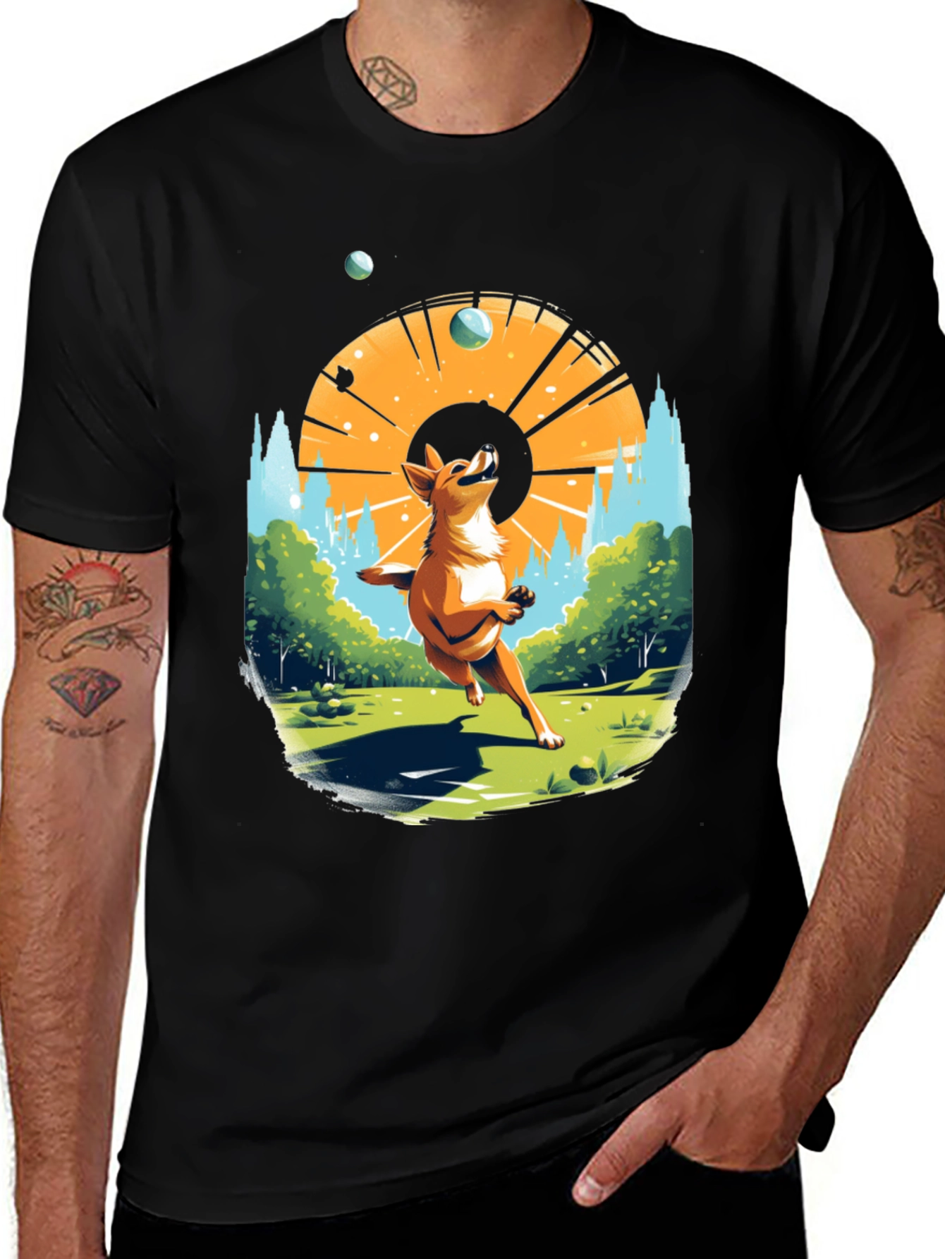 Variant 28 of Dog Lover T-Shirt: Catching Spheres