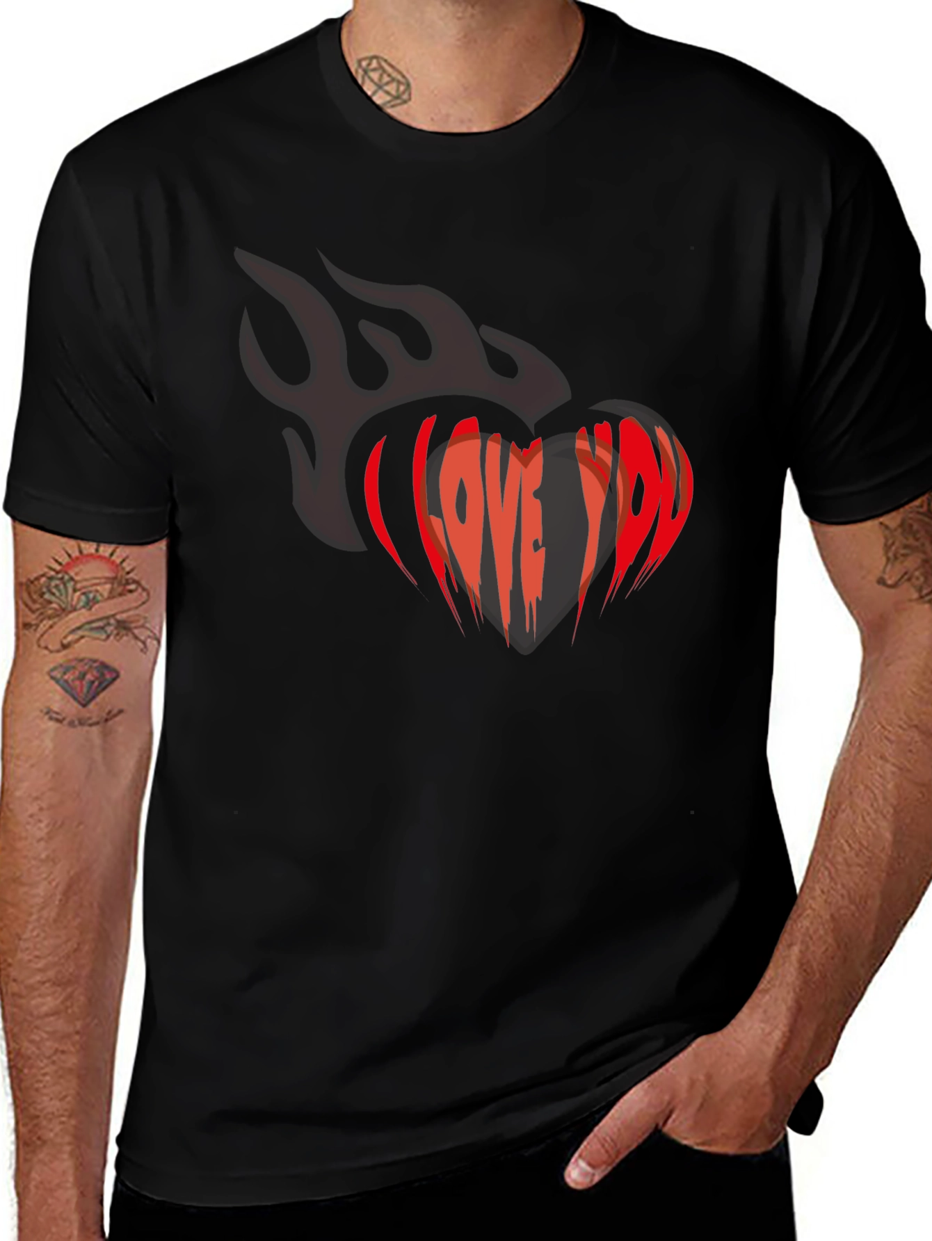 Variant 17 of I Love You Heart Graphic T-Shirt - Valentine's Day