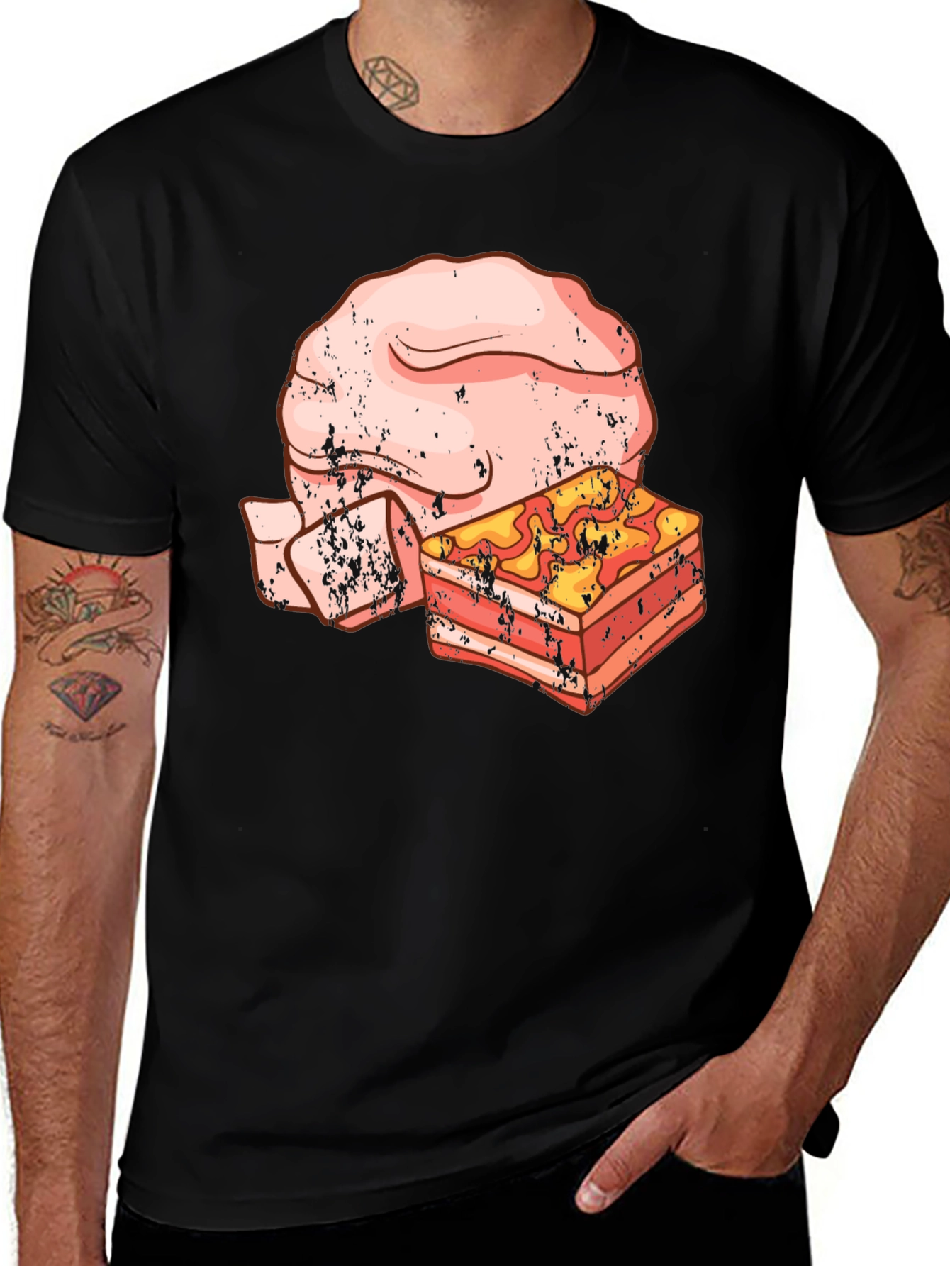 Variant 27 of Funny Meat Lasagna Graphic T-Shirt