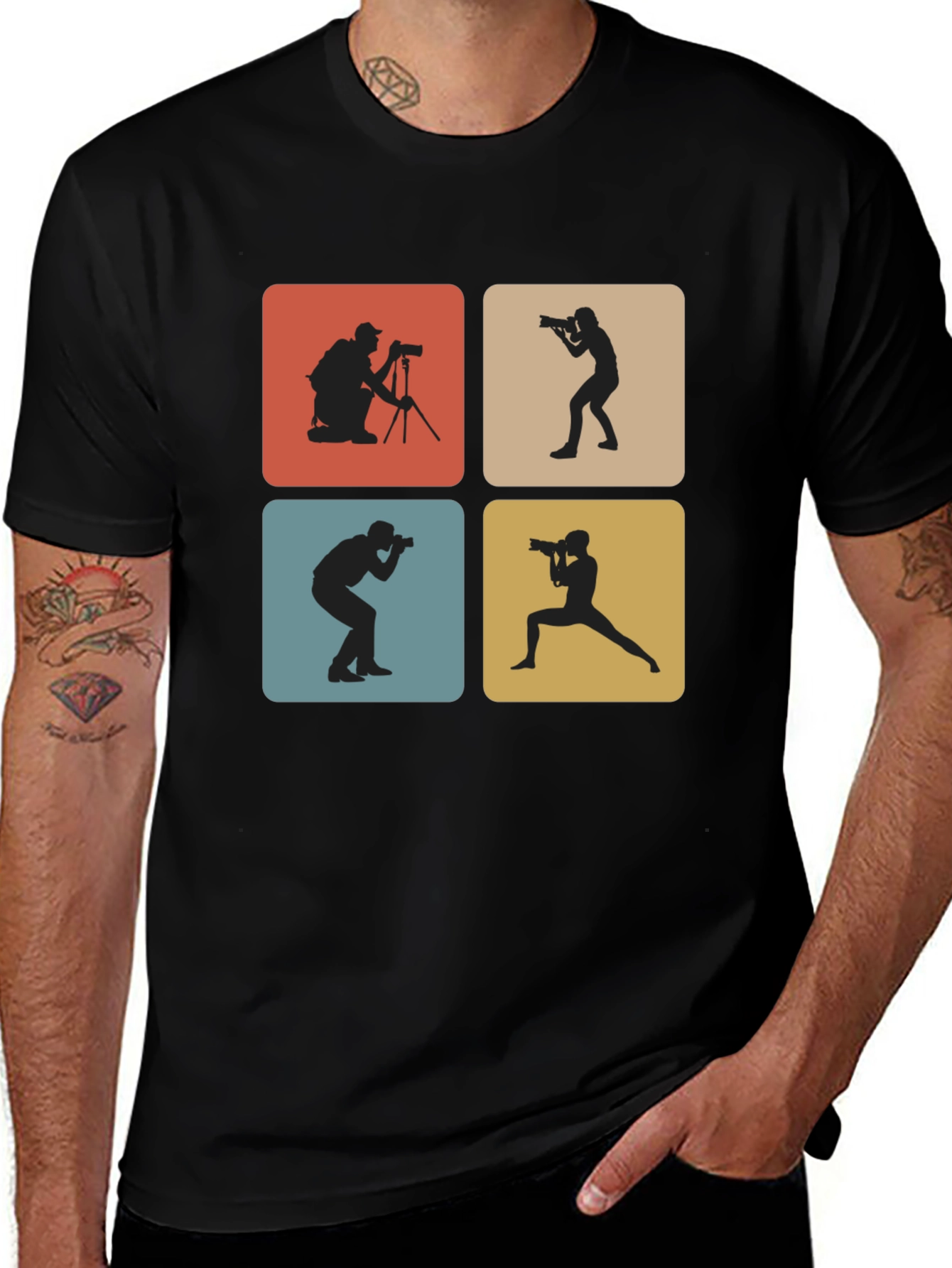 Variant 11 of Photographer Retro Silhouette Graphic T-Shirt