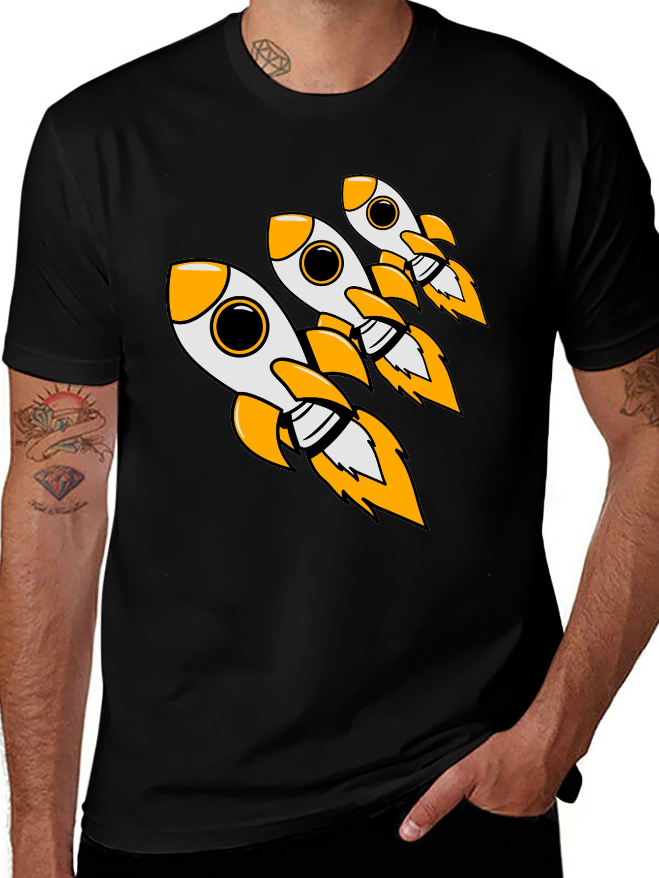 Rocket Launch T-Shirt - Black Cotton Blend