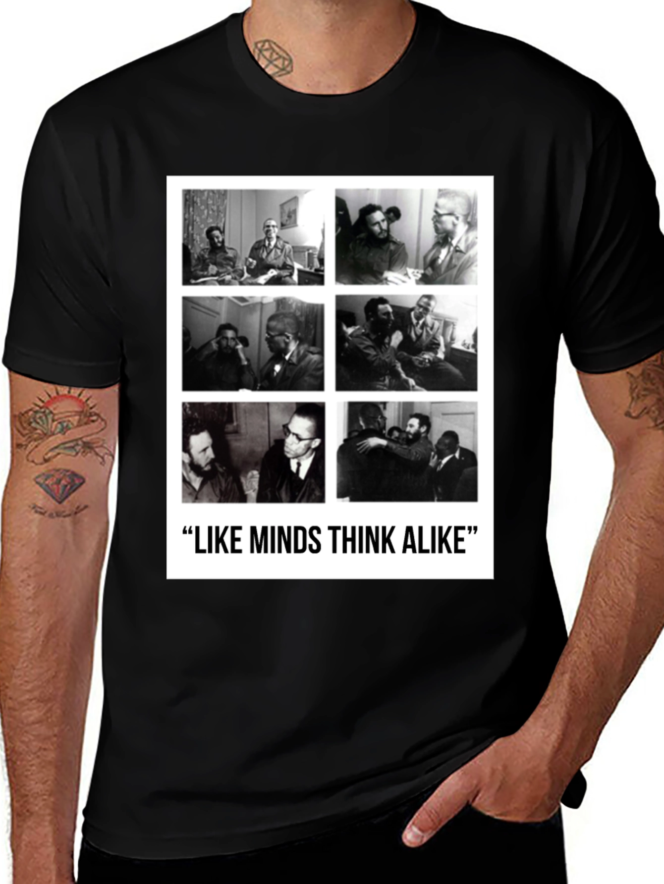 Variant 27 of Like Minds T-Shirt: Castro & Malcolm X