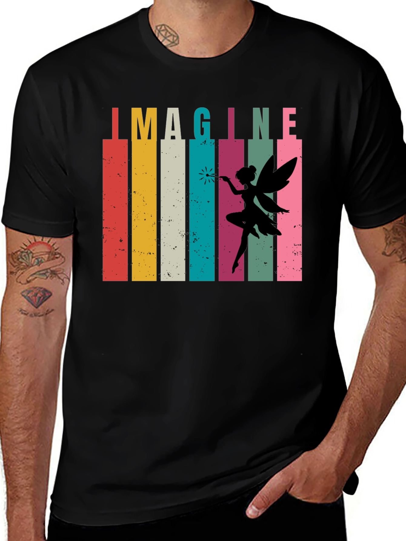 Variant 5 of Imagine Fairy Graphic Tee - Retro Design T-Shirt