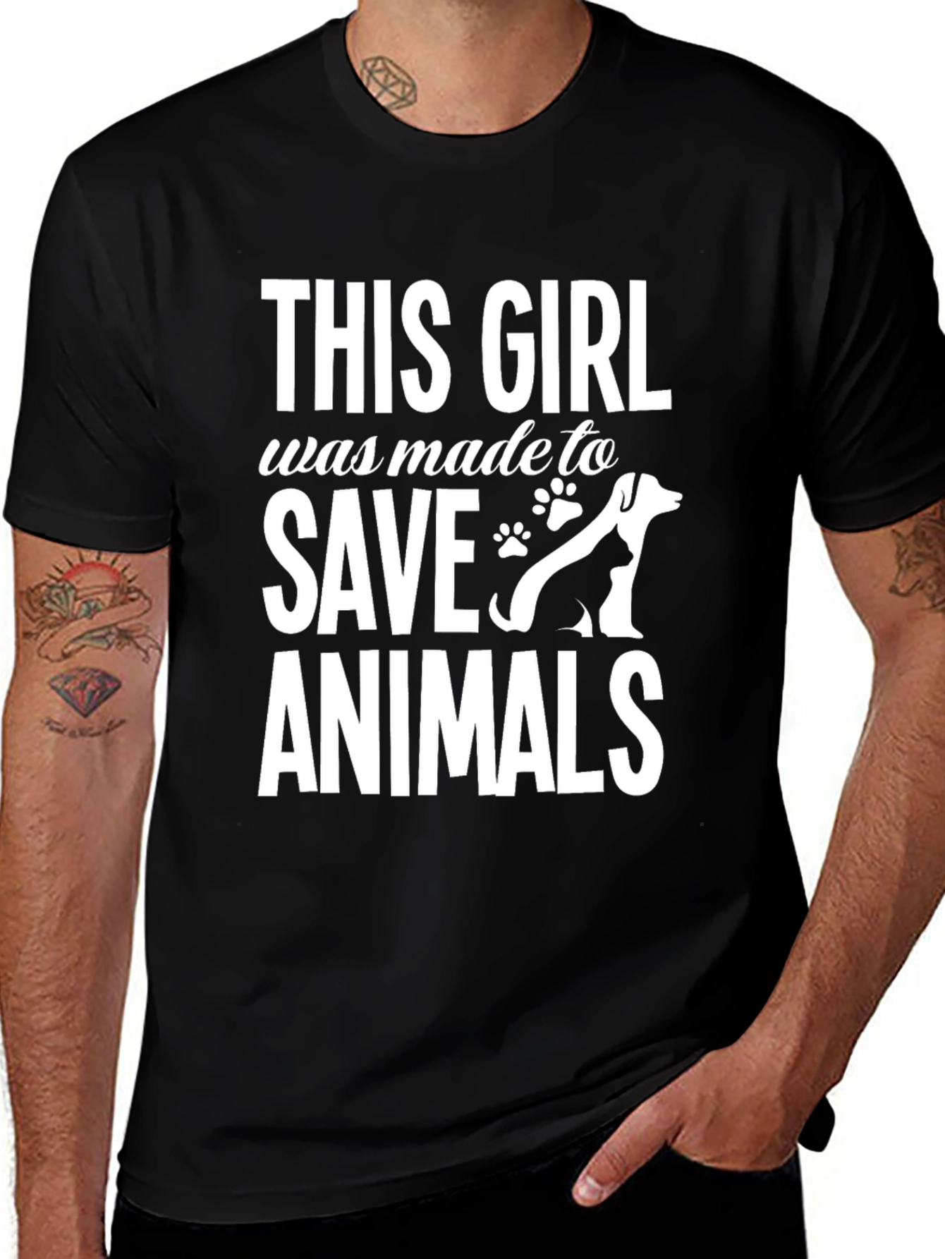 Variant 15 of Save Animals Graphic Tee - Black