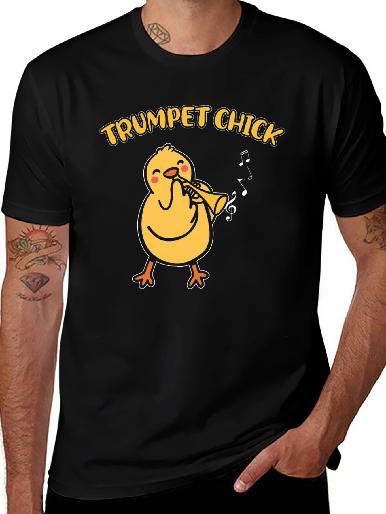 Variant 8 of Trumpet Chick T-Shirt - Musical Bird Tee