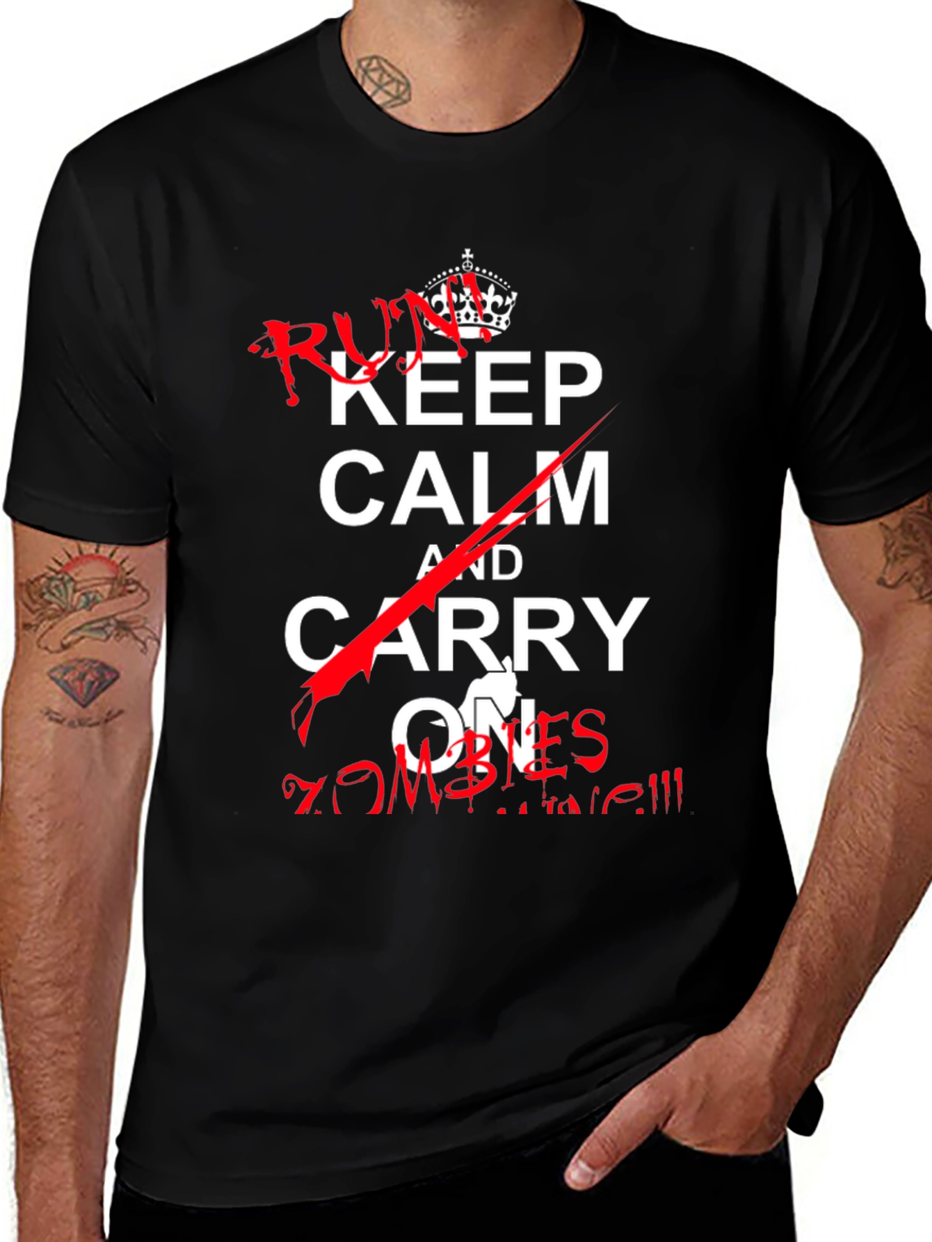 Variant 14 of Keep Calm & Carry On Zombies T-Shirt