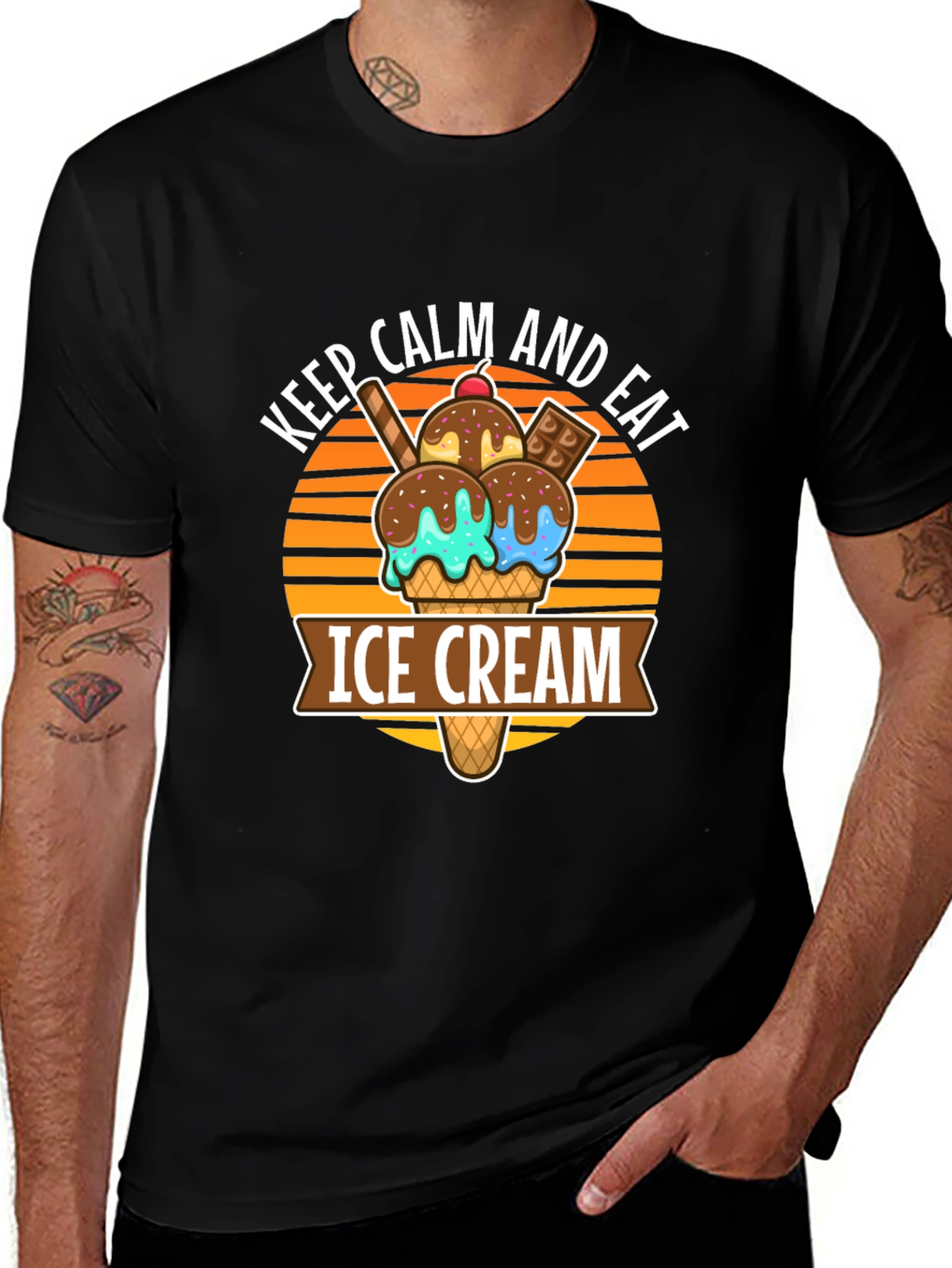 Variant 13 of Keep Calm and Eat Ice Cream T-Shirt - Fun Graphic Tee