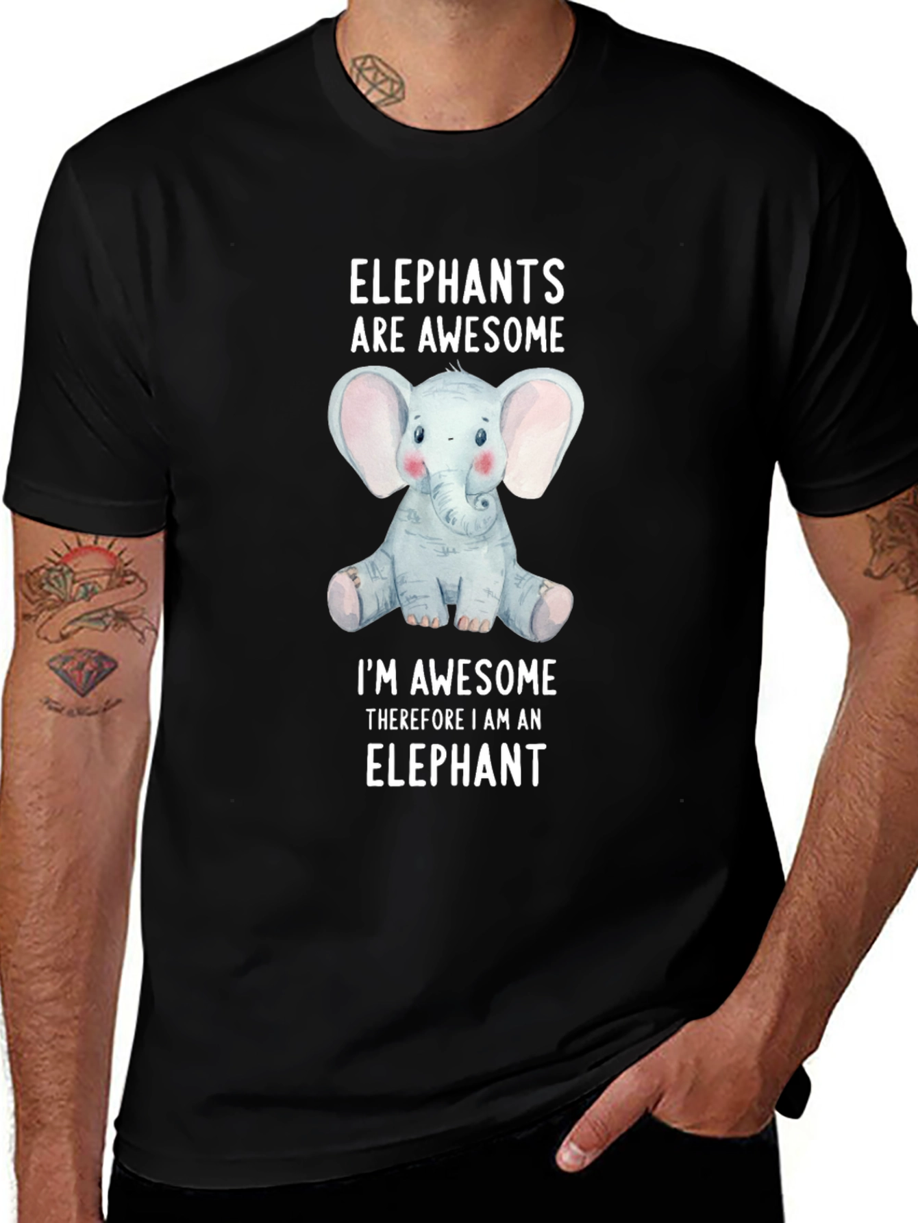 Variant 23 of Elephant Awesome T-Shirt Funny Animal Tee