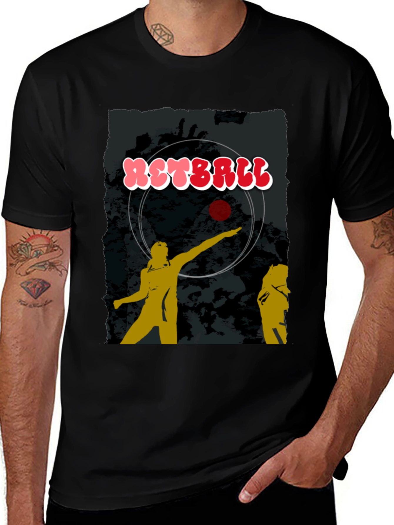 Netball Graphic T-Shirt - Black Cotton Tee