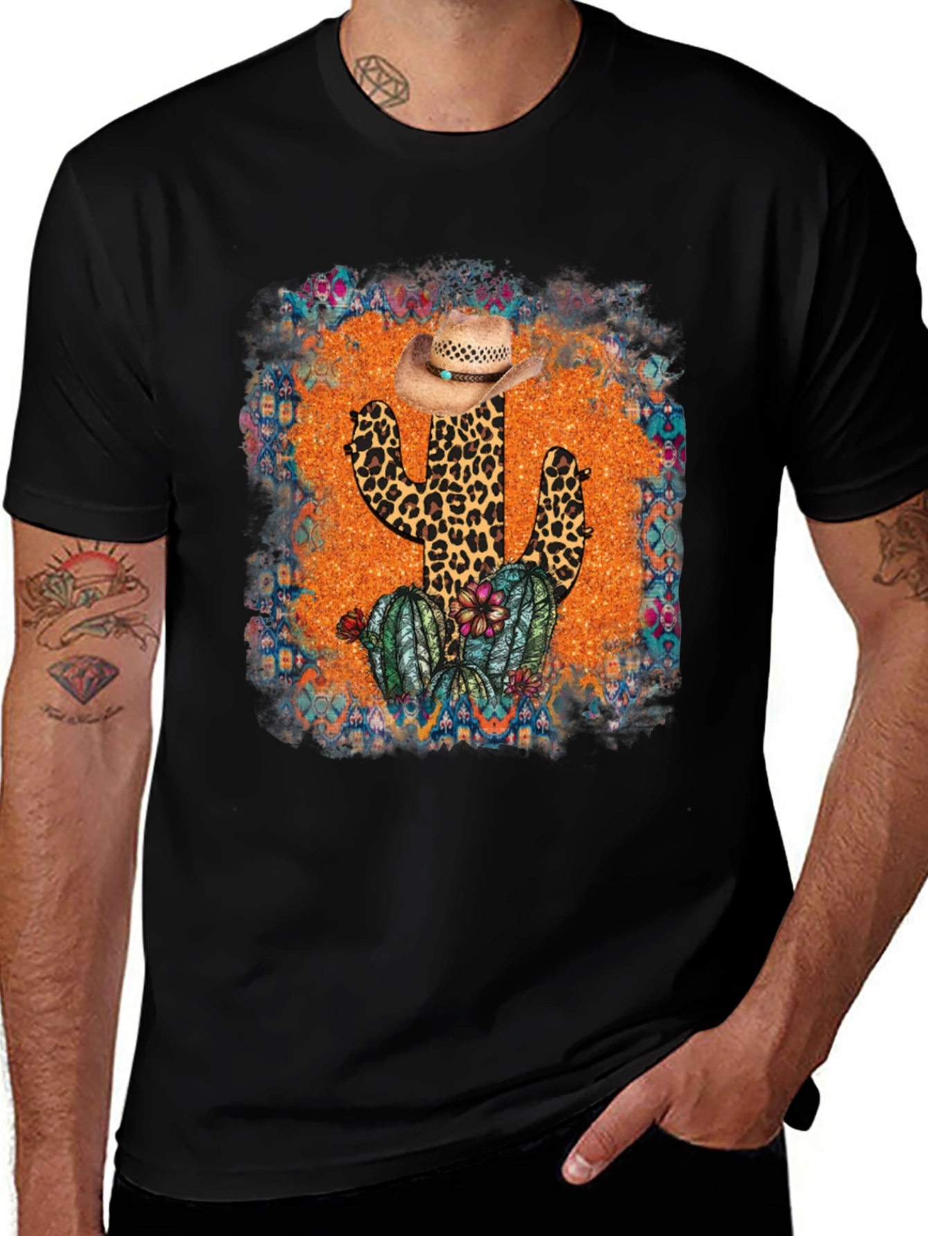 Leopard Cactus Cowboy Hat Tee