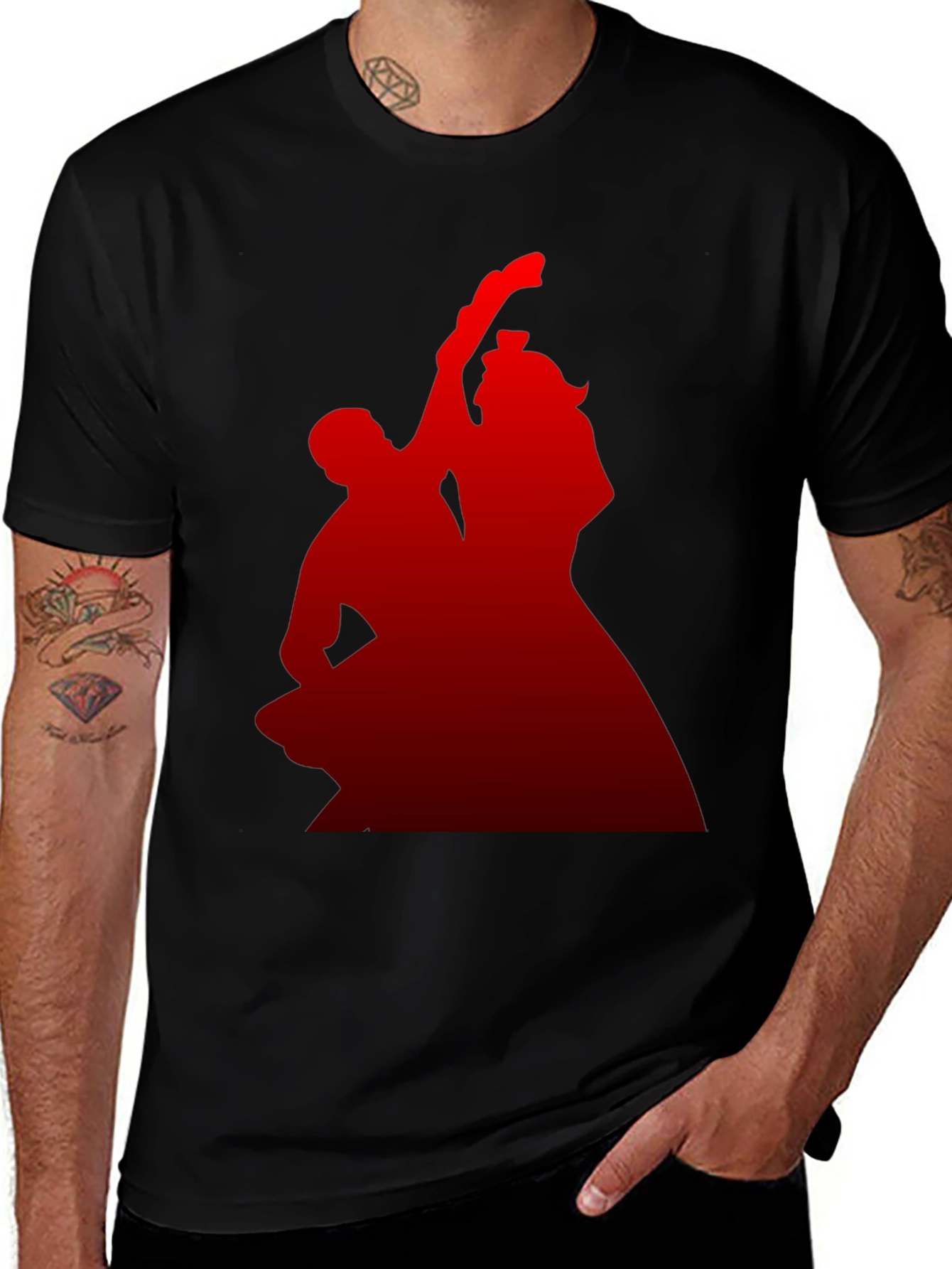 Variant 19 of Dramatic Red Silhouette Graphic T-Shirt