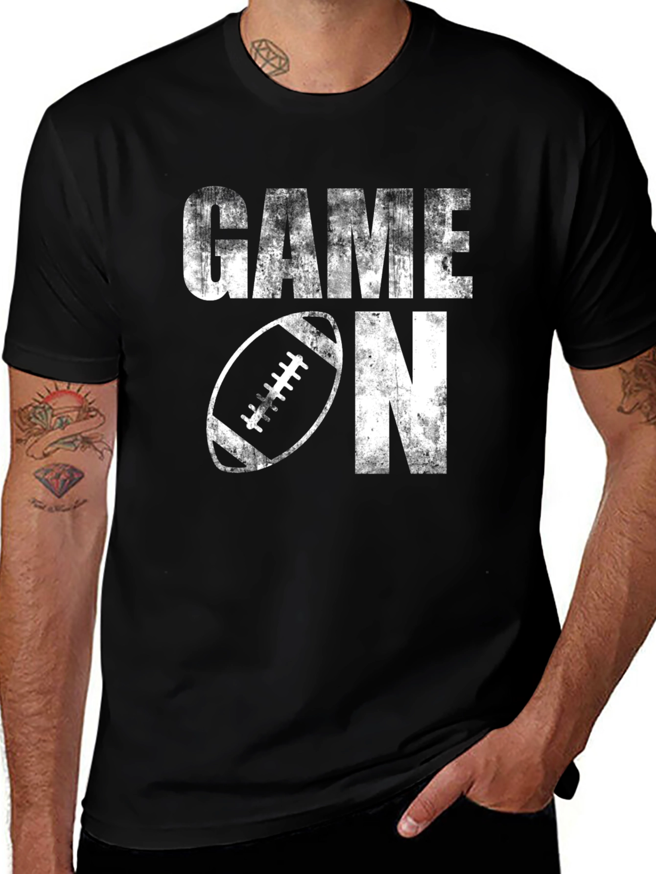Variant 2 of Game On Football Graphic Tee - Black