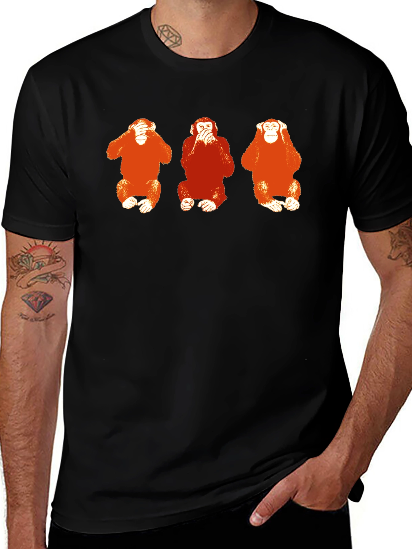 Hear, See, Speak No Evil Monkey Graphic Tee