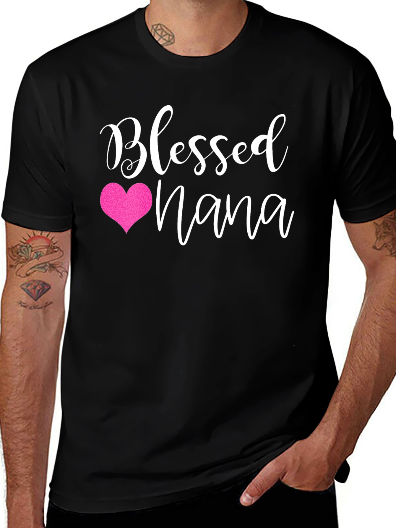 Blessed Nana Black Graphic T-Shirt