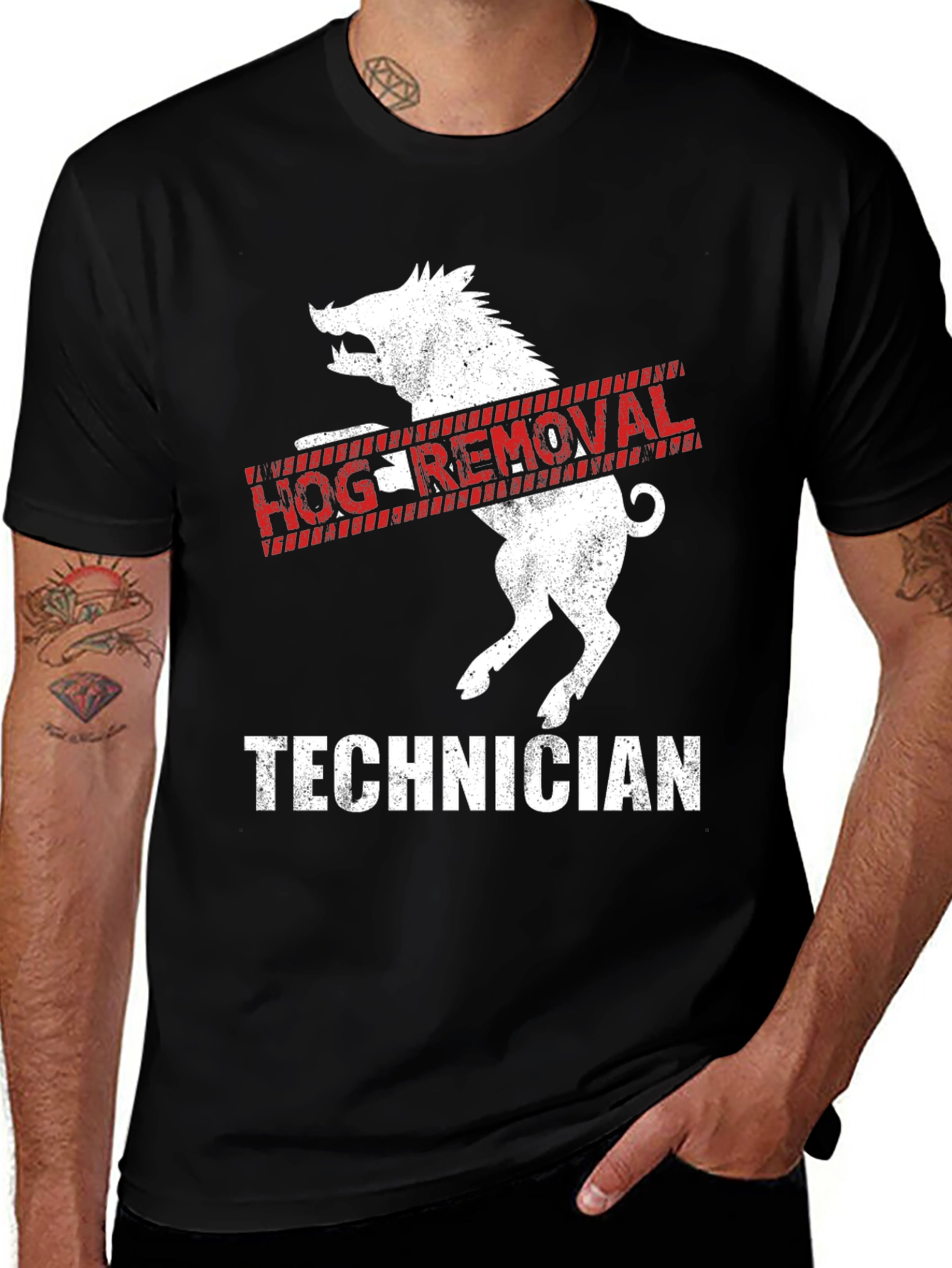 Variant 30 of Hog Removal Technician Graphic T-Shirt