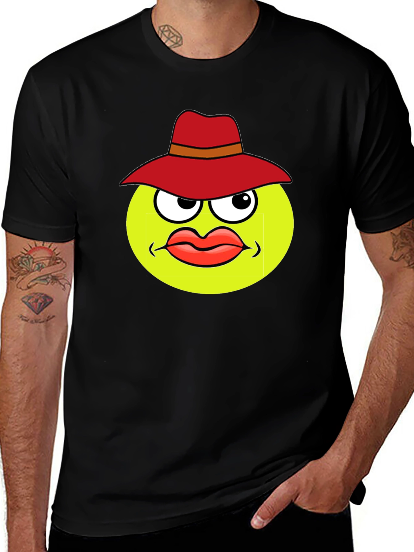Variant 17 of Emoji Cartoon T-Shirt - Black Novelty Tee